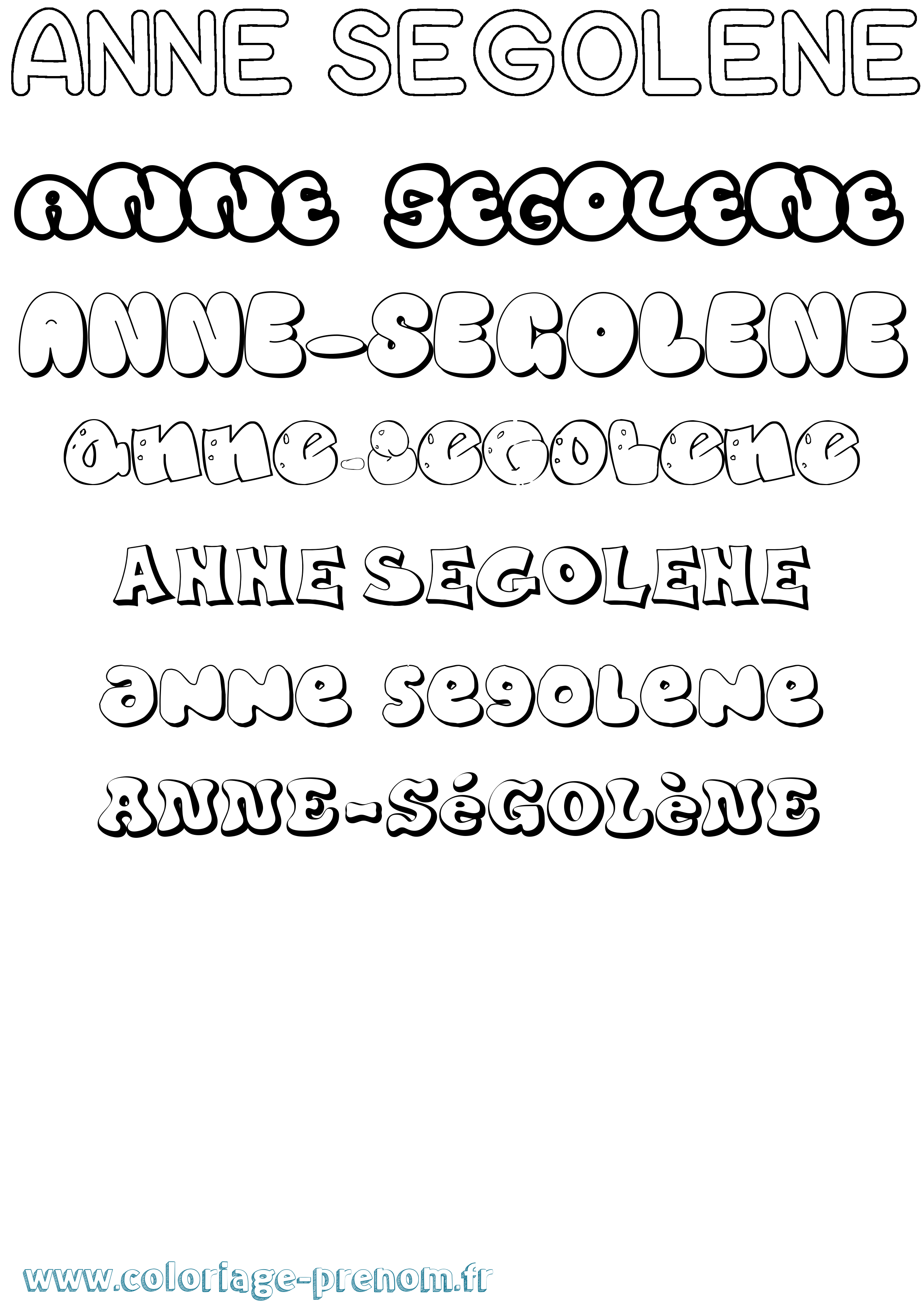 Coloriage Anne-Ségolène Bubble Coloriage prénom Anne-Ségolène Bubble