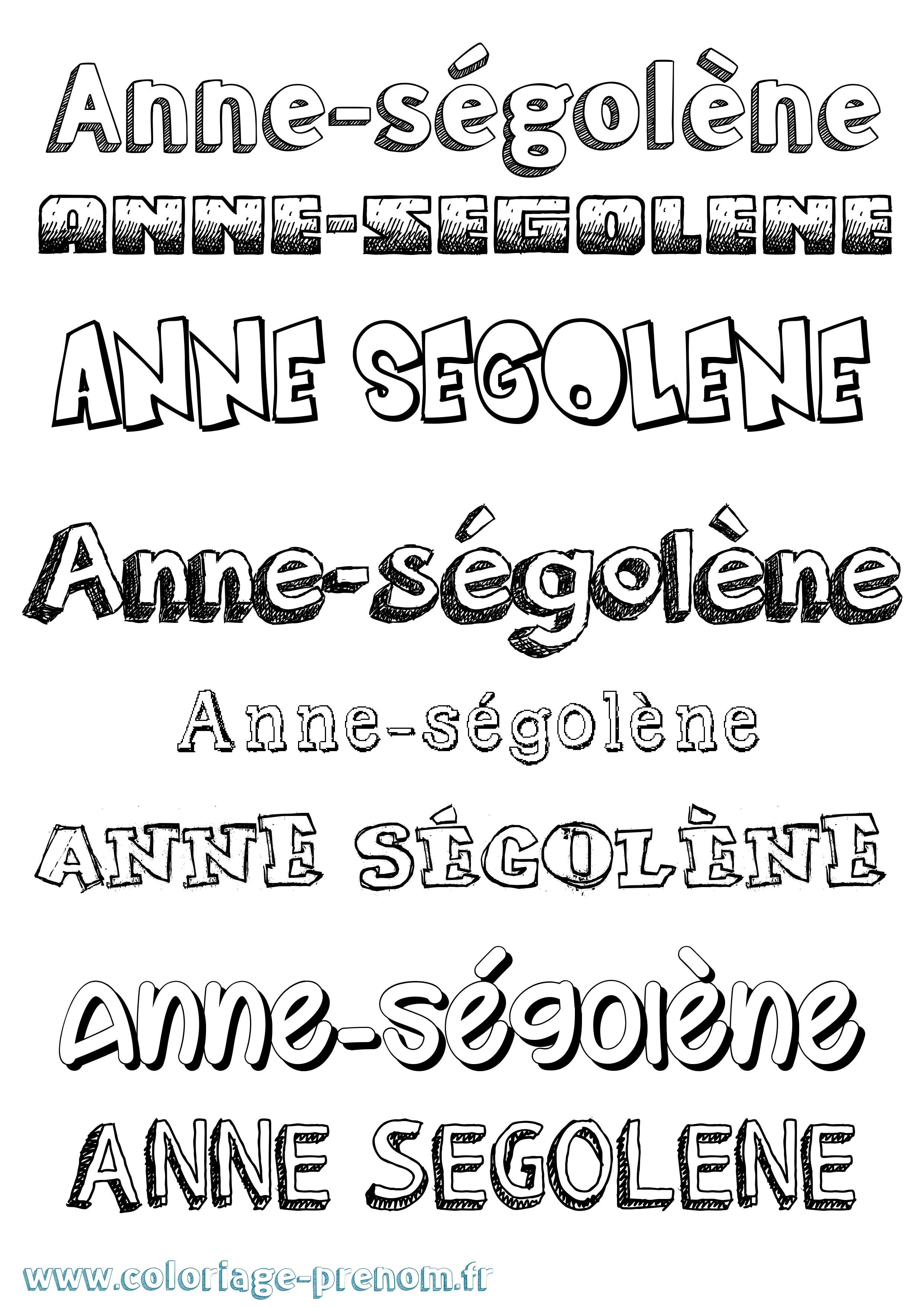Coloriage Anne-Ségolène Dessiné Coloriage prénom Anne-Ségolène Dessiné