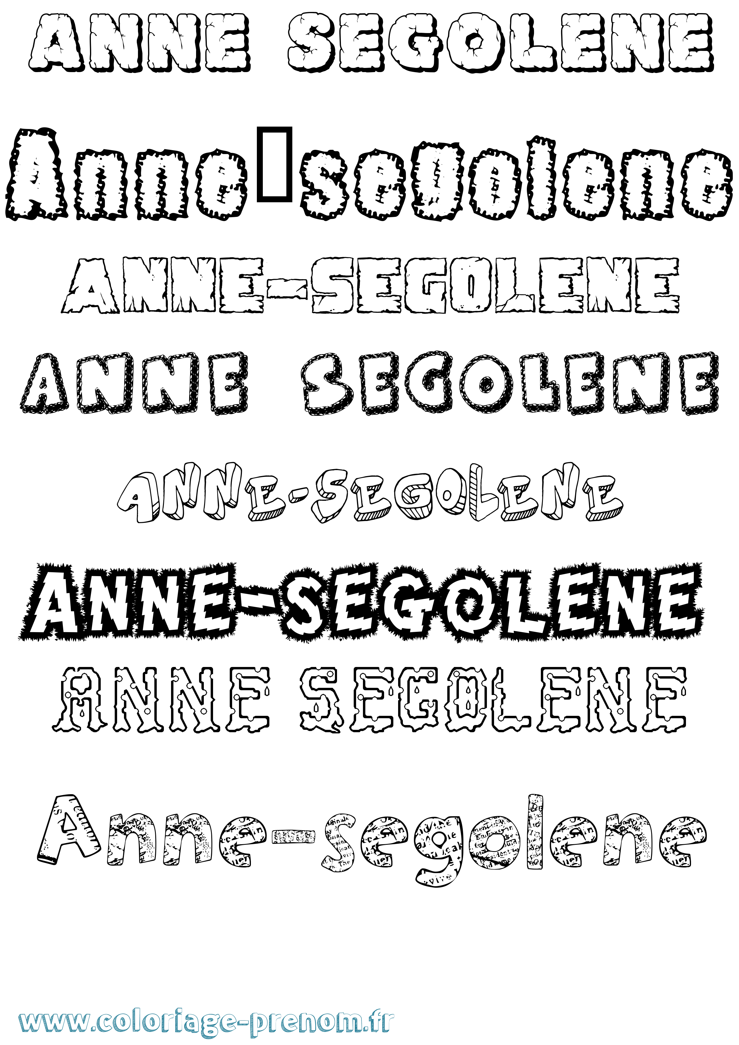 Coloriage Anne-Ségolène Destructuré Coloriage prénom Anne-Ségolène Destructuré