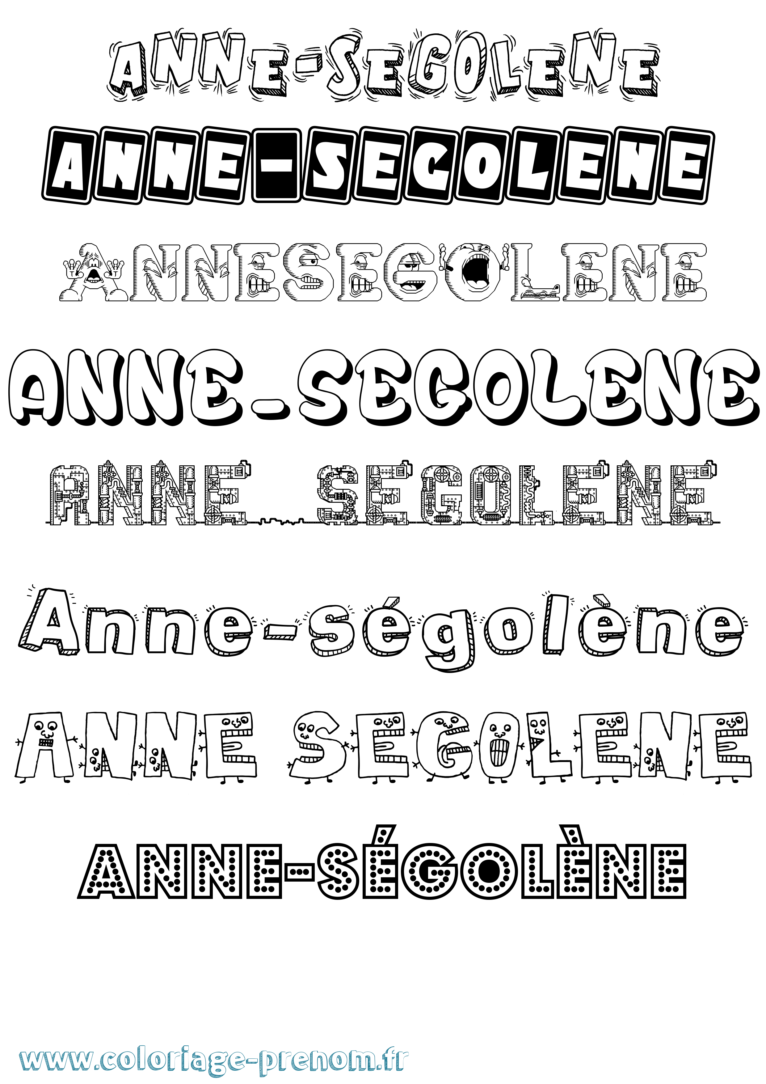 Coloriage Anne-Ségolène Fun Coloriage prénom Anne-Ségolène Fun