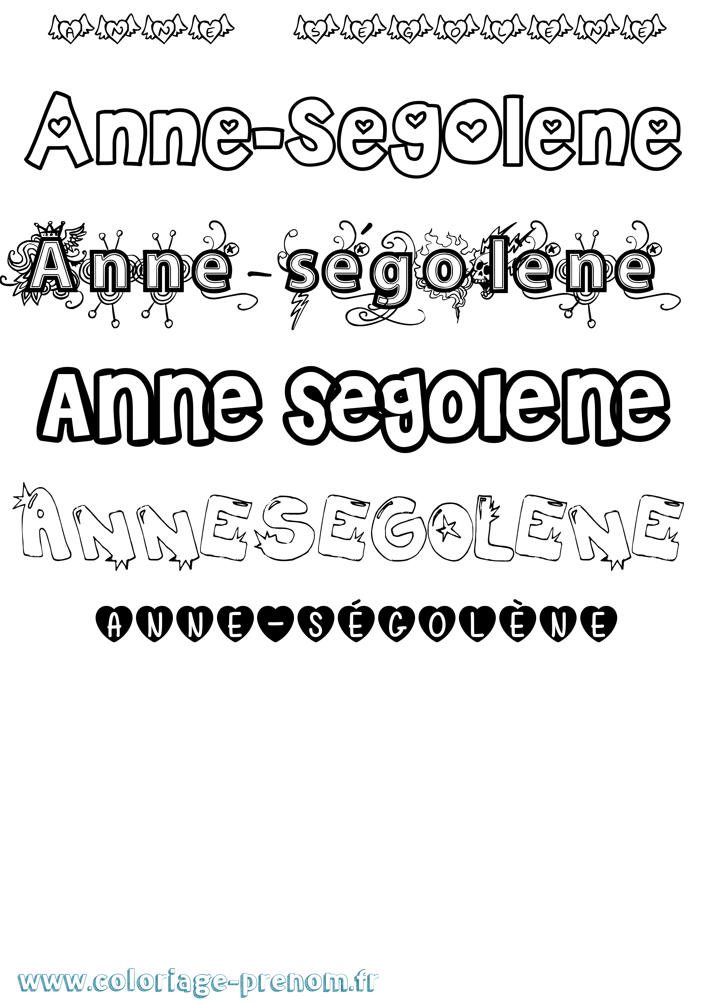 Coloriage Anne-Ségolène Girly Coloriage prénom Anne-Ségolène Girly