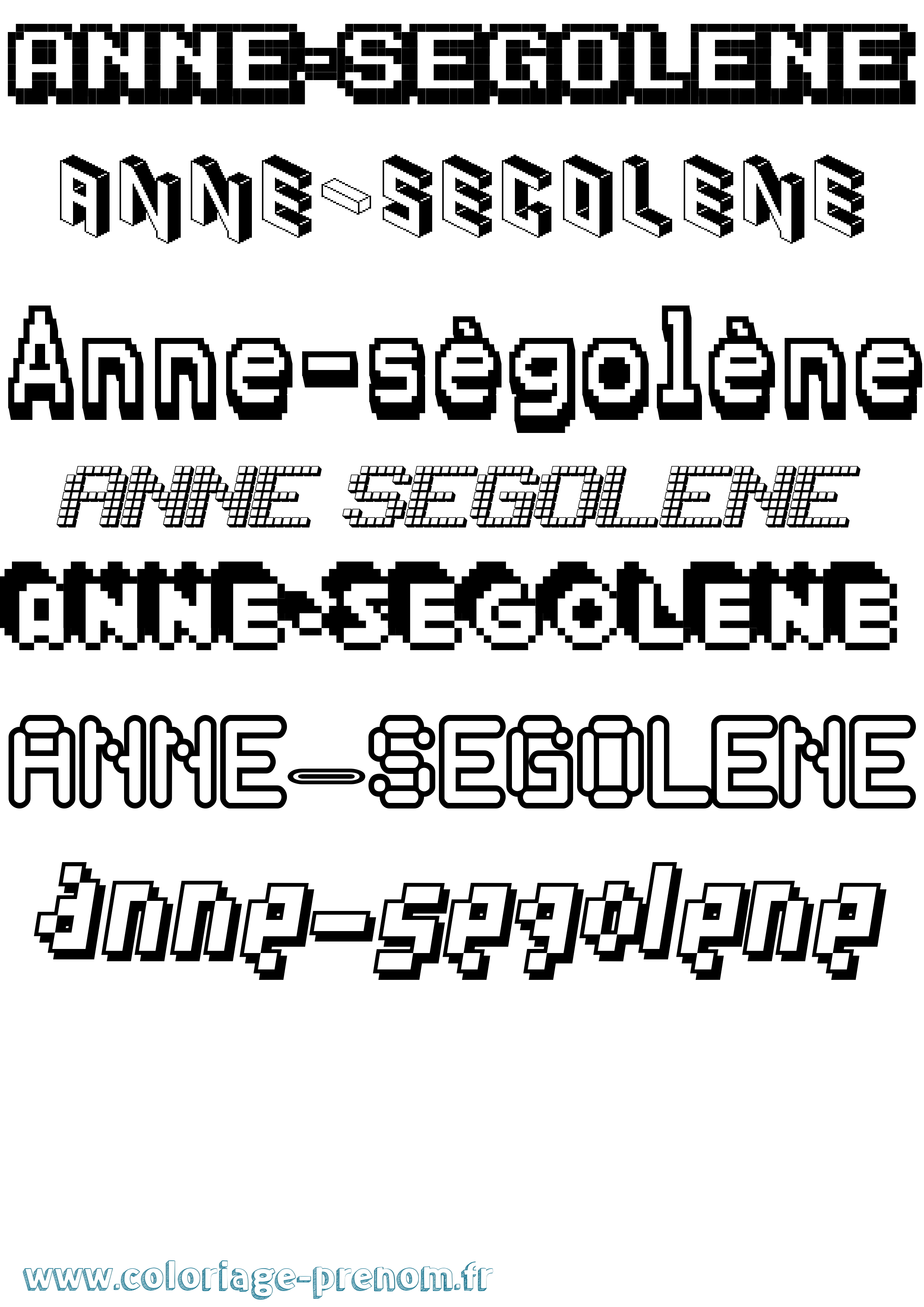 Coloriage Anne-Ségolène Pixel Coloriage prénom Anne-Ségolène Pixel