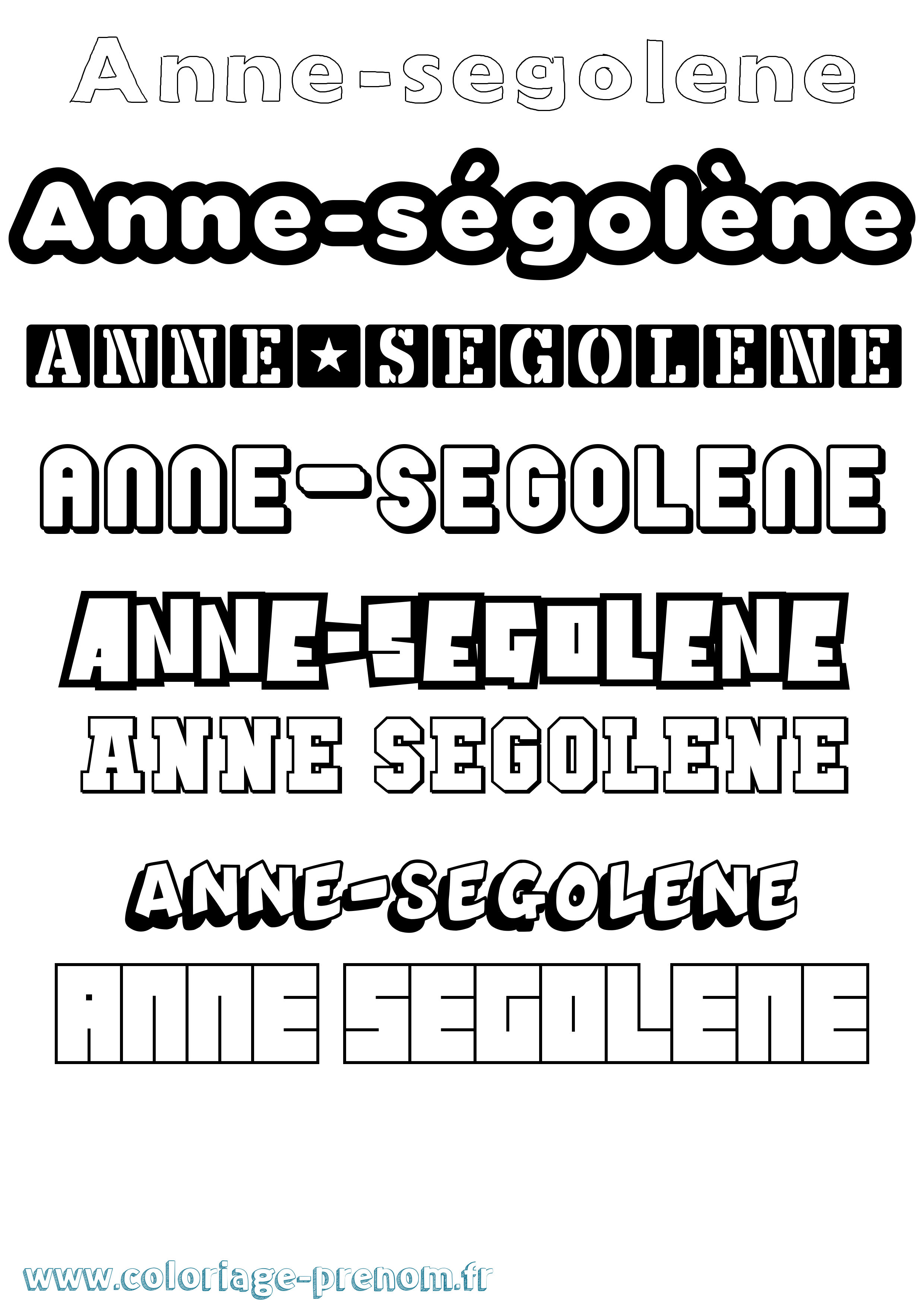 Coloriage Anne-Ségolène Simple Coloriage prénom Anne-Ségolène Simple