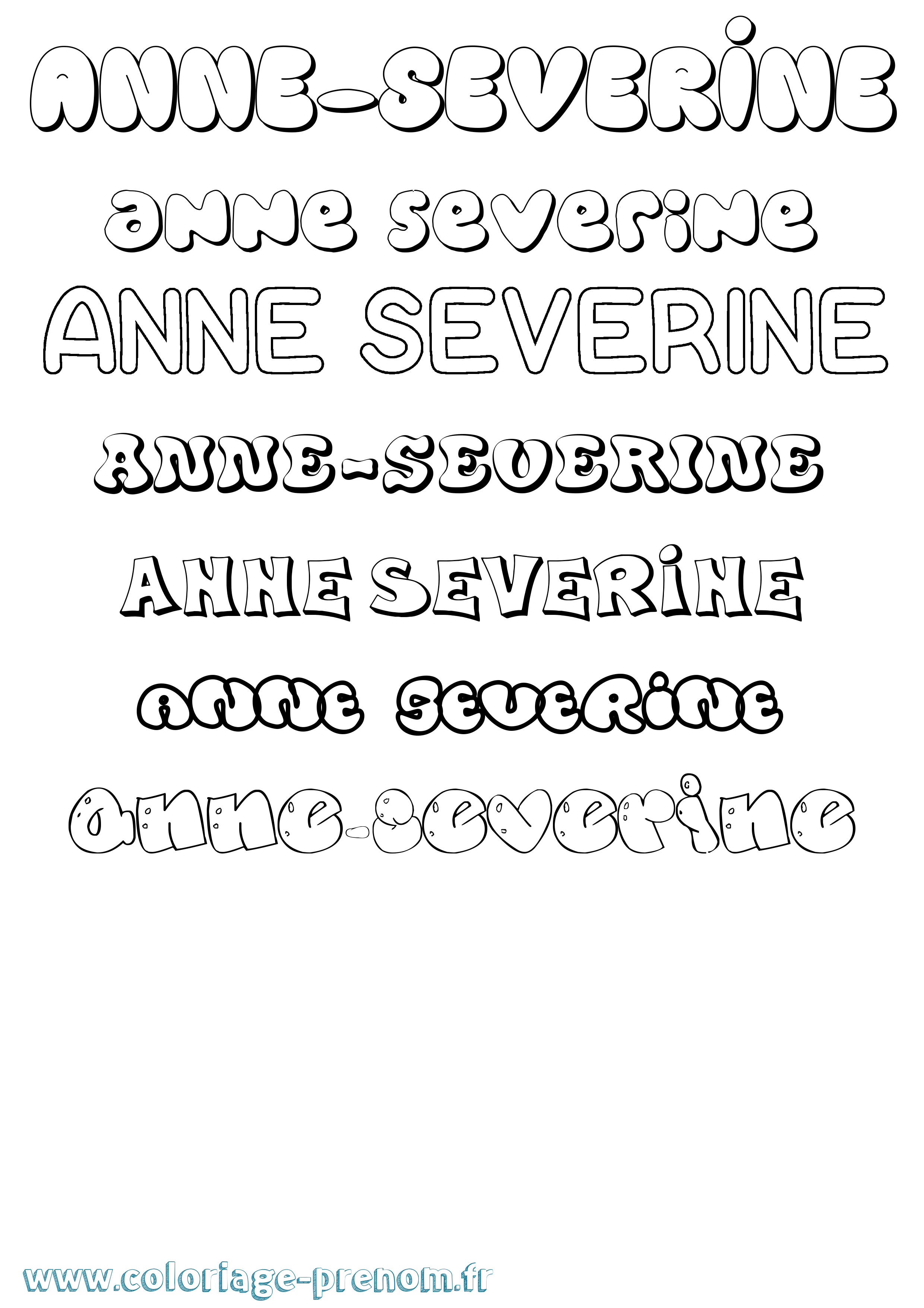 Coloriage Anne-Severine Bubble Coloriage prénom Anne-Severine Bubble