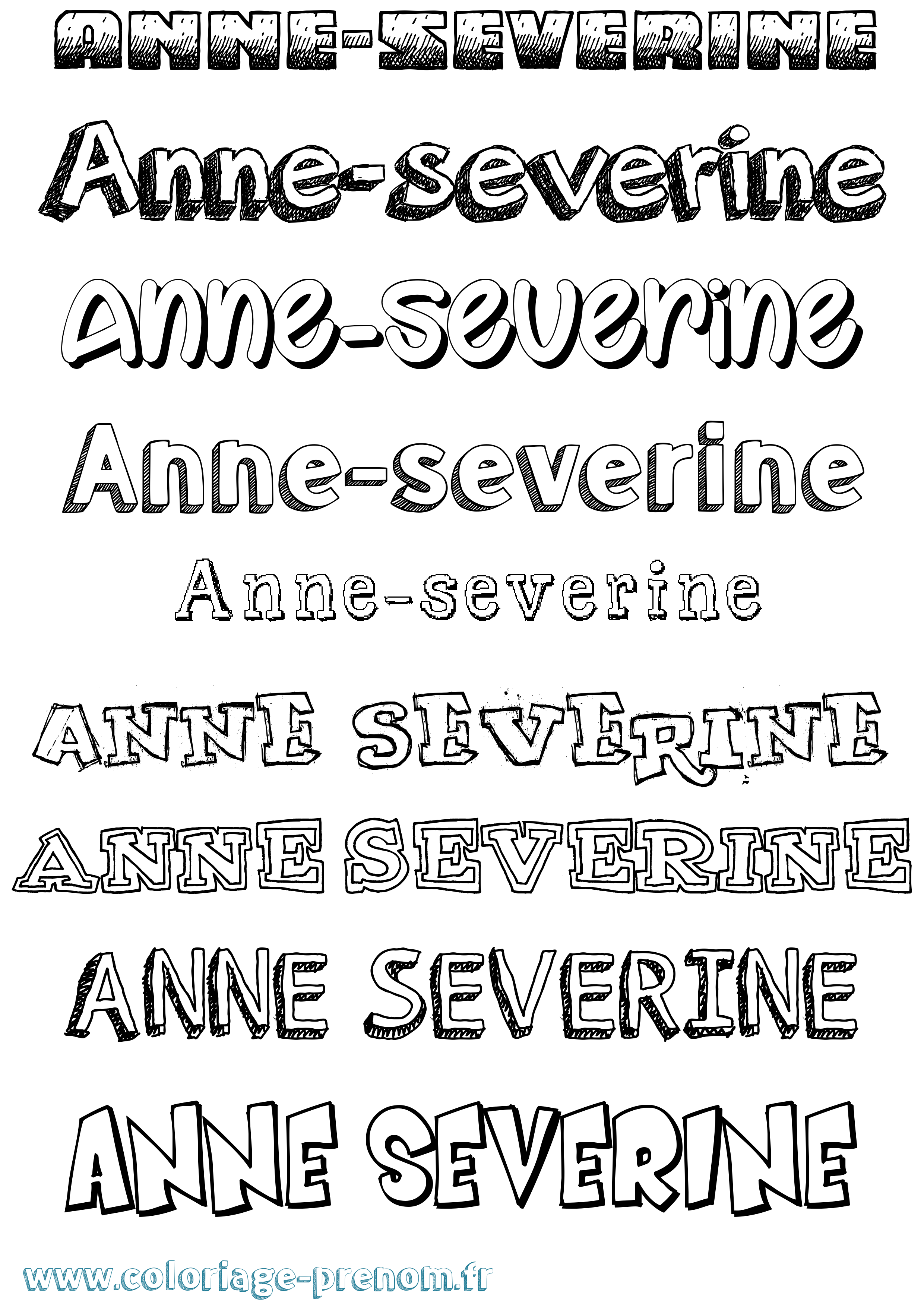 Coloriage Anne-Severine Dessiné Coloriage prénom Anne-Severine Dessiné
