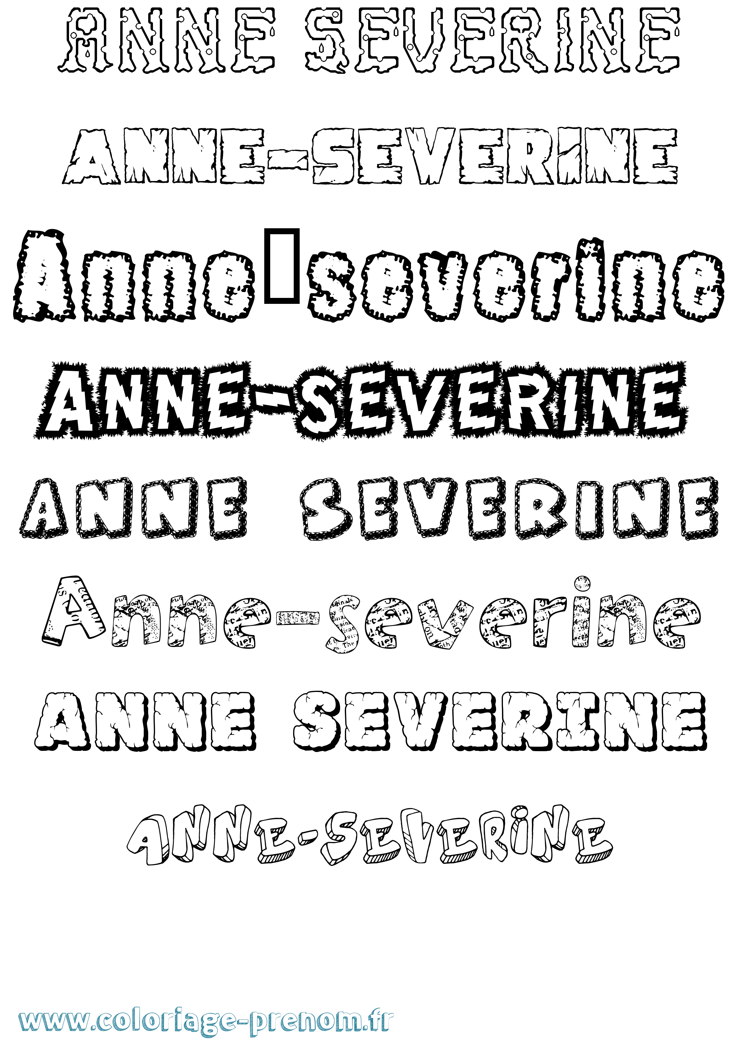 Coloriage Anne-Severine Destructuré Coloriage prénom Anne-Severine Destructuré