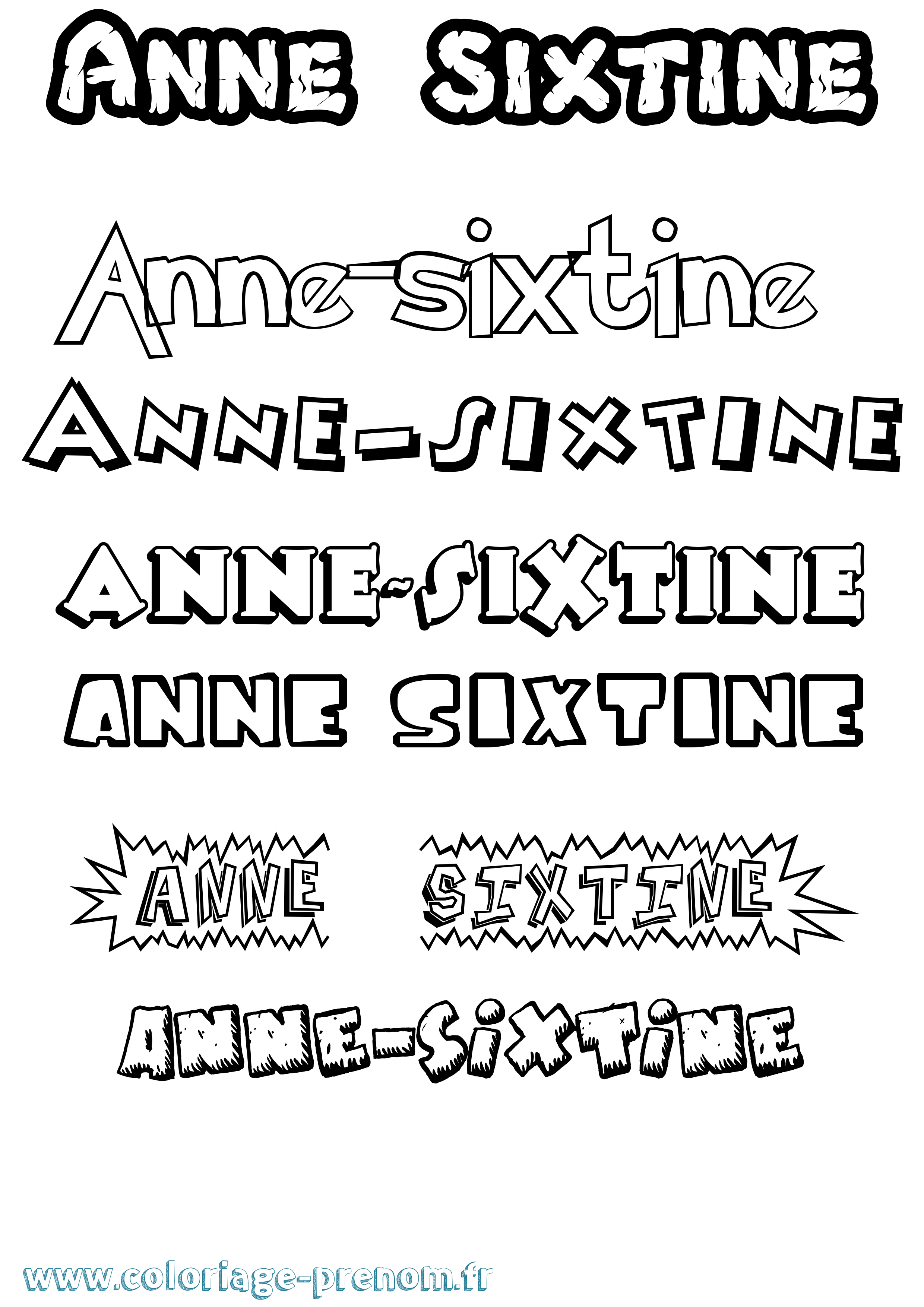 Coloriage Anne-Sixtine Dessin Animé Coloriage prénom Anne-Sixtine Dessin Animé