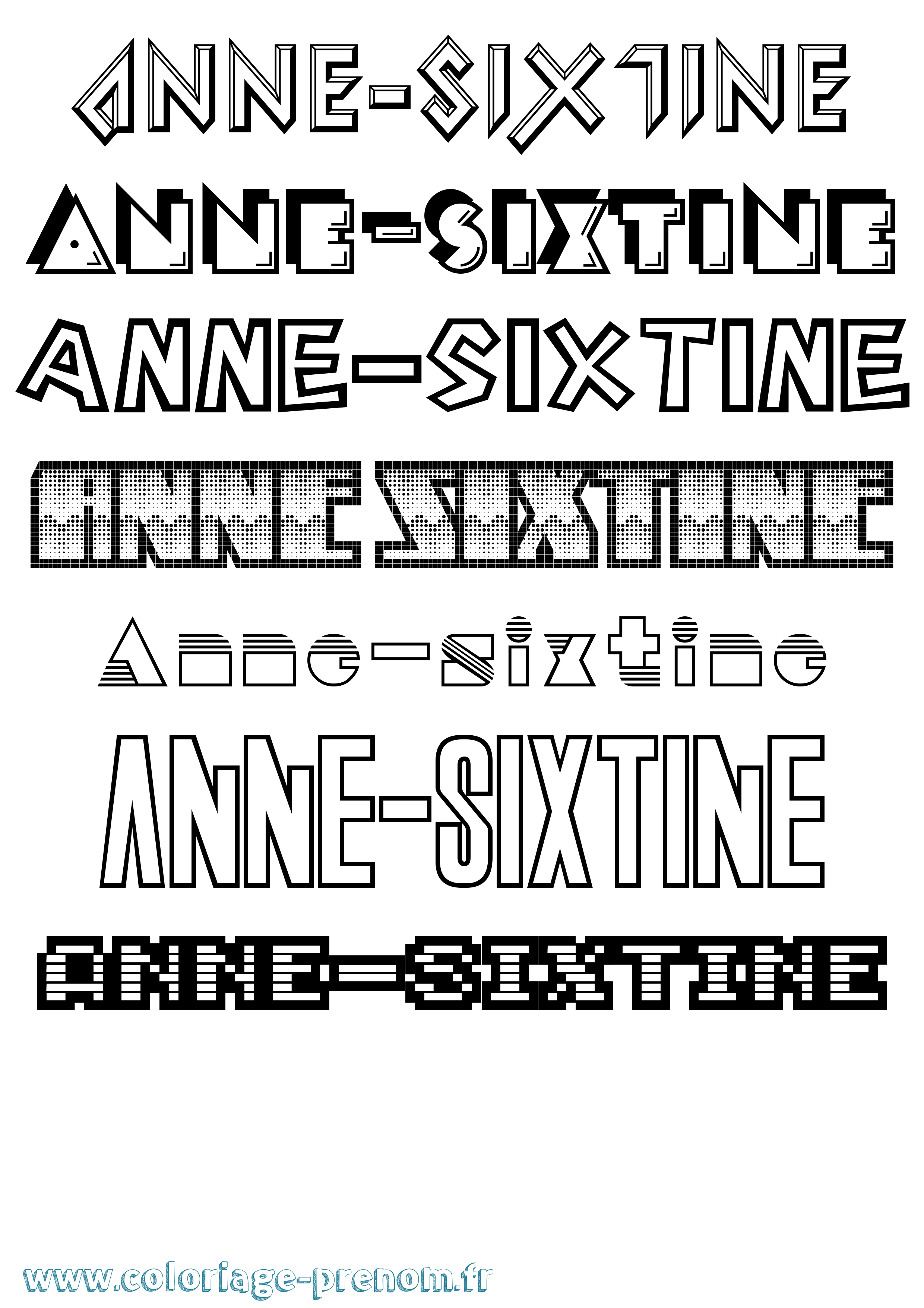 Coloriage Anne-Sixtine Jeux Vidéos Coloriage prénom Anne-Sixtine Jeux Vidéos