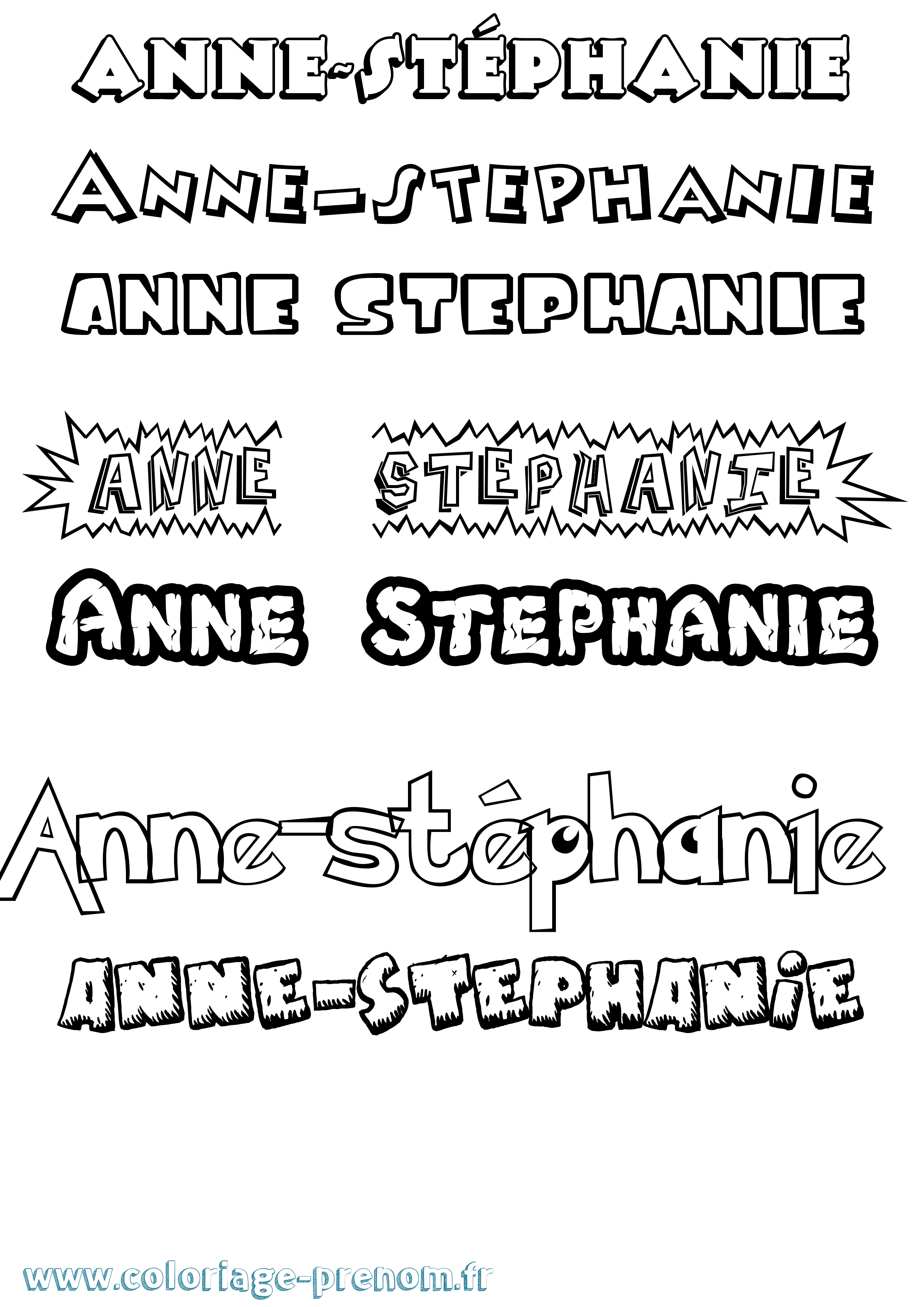 Coloriage Anne-Stéphanie Dessin Animé Coloriage prénom Anne-Stéphanie Dessin Animé