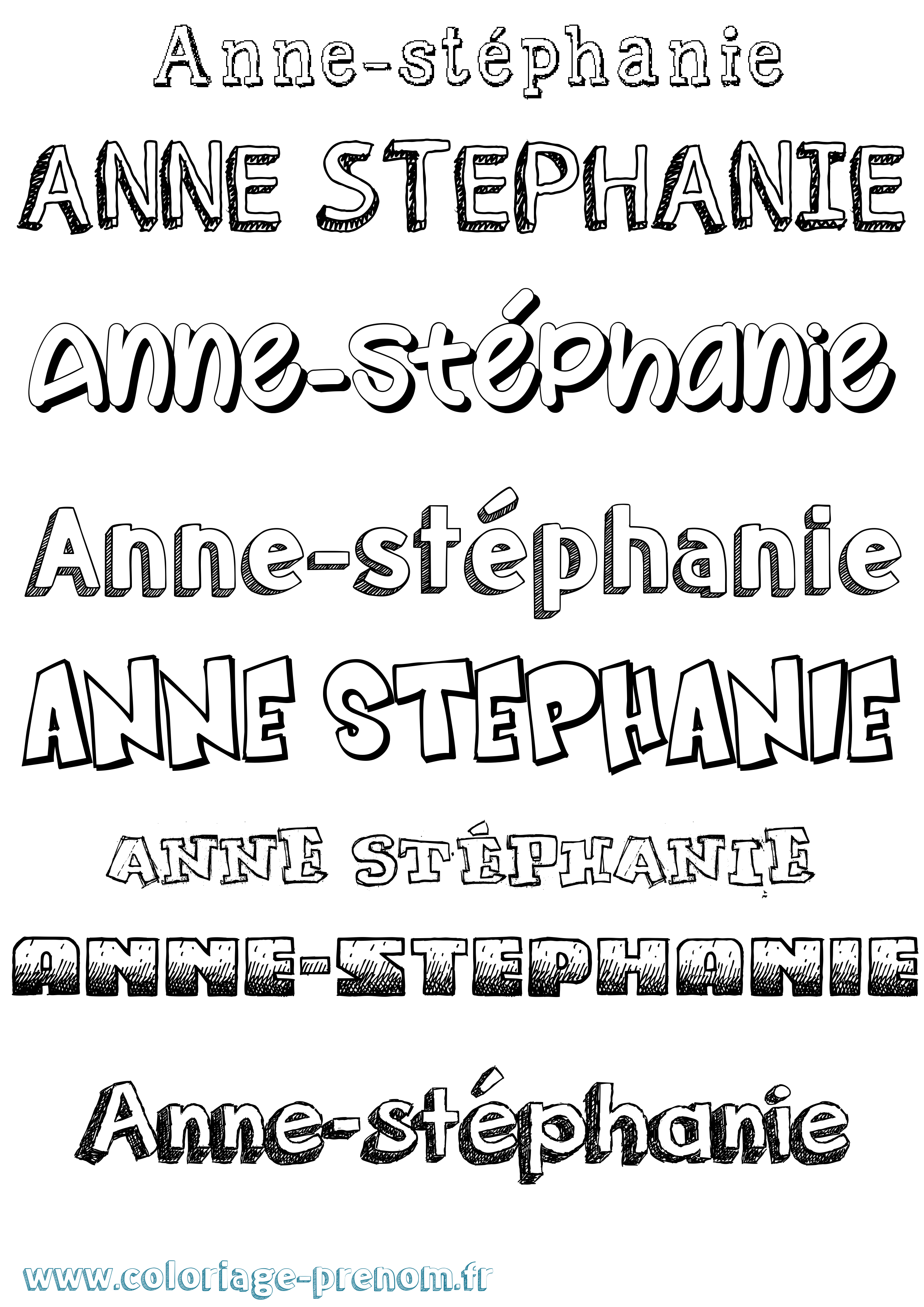 Coloriage Anne-Stéphanie Dessiné Coloriage prénom Anne-Stéphanie Dessiné