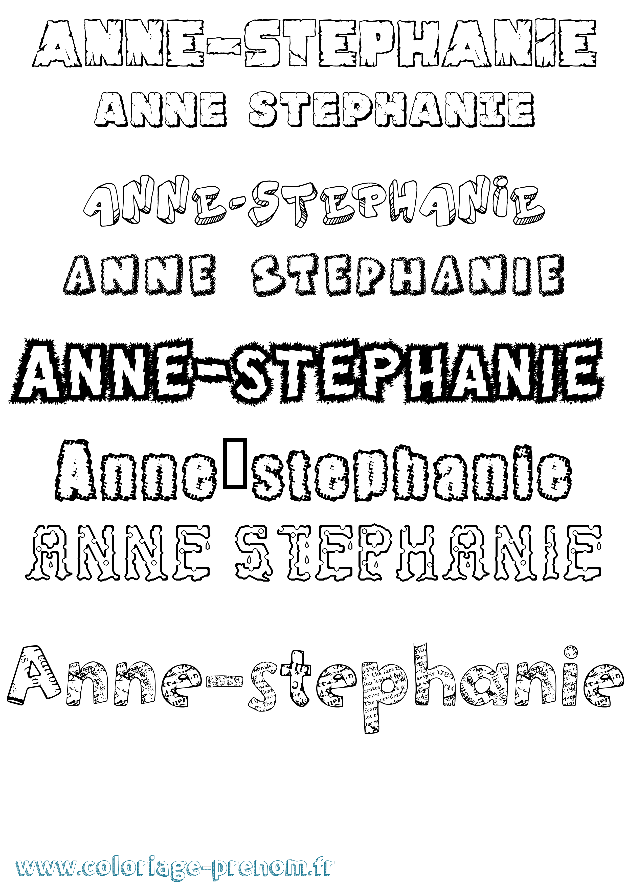Coloriage Anne-Stéphanie Destructuré Coloriage prénom Anne-Stéphanie Destructuré