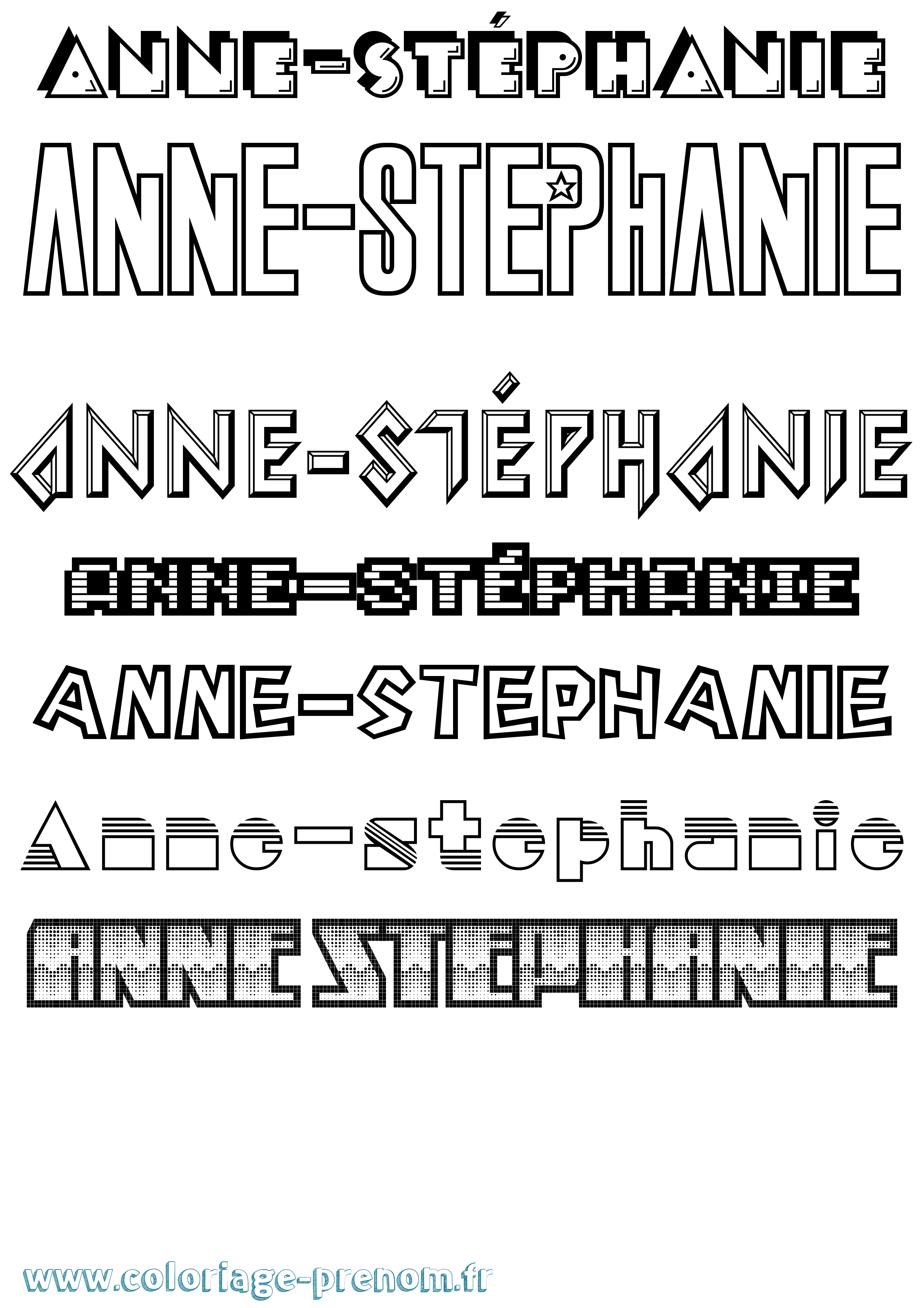 Coloriage Anne-Stéphanie Jeux Vidéos Coloriage prénom Anne-Stéphanie Jeux Vidéos