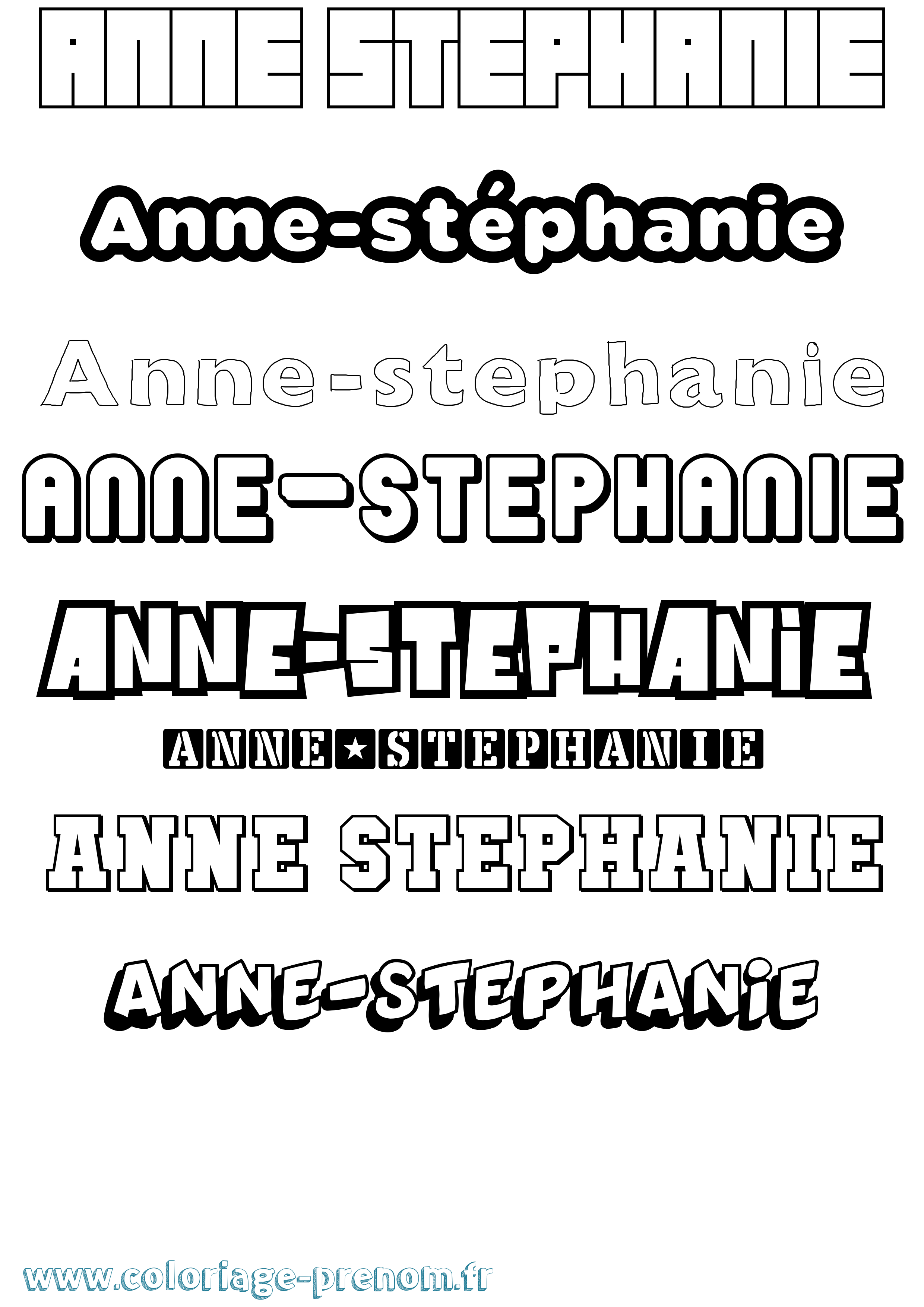 Coloriage Anne-Stéphanie Simple Coloriage prénom Anne-Stéphanie Simple