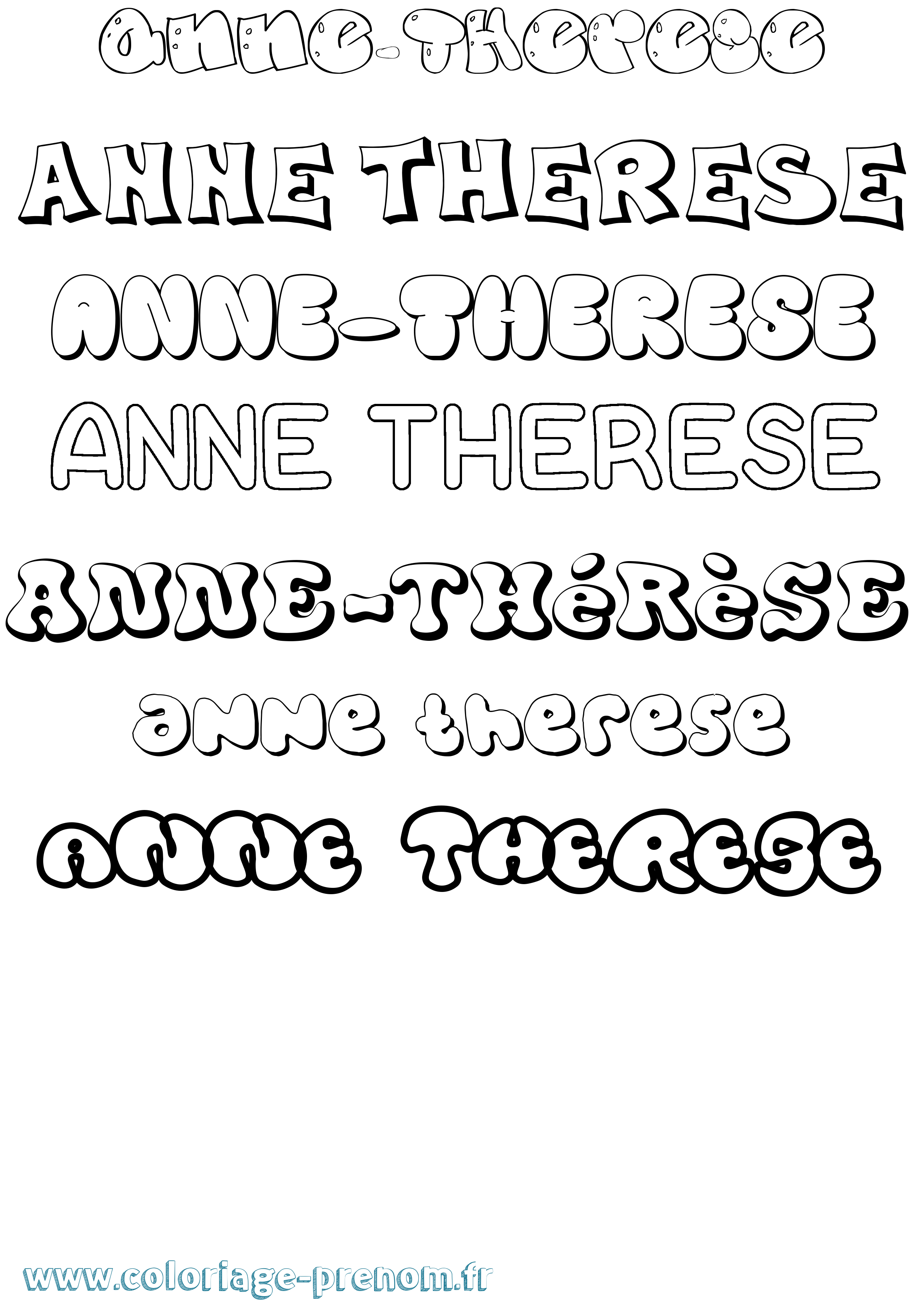 Coloriage Anne-Thérèse Bubble Coloriage prénom Anne-Thérèse Bubble