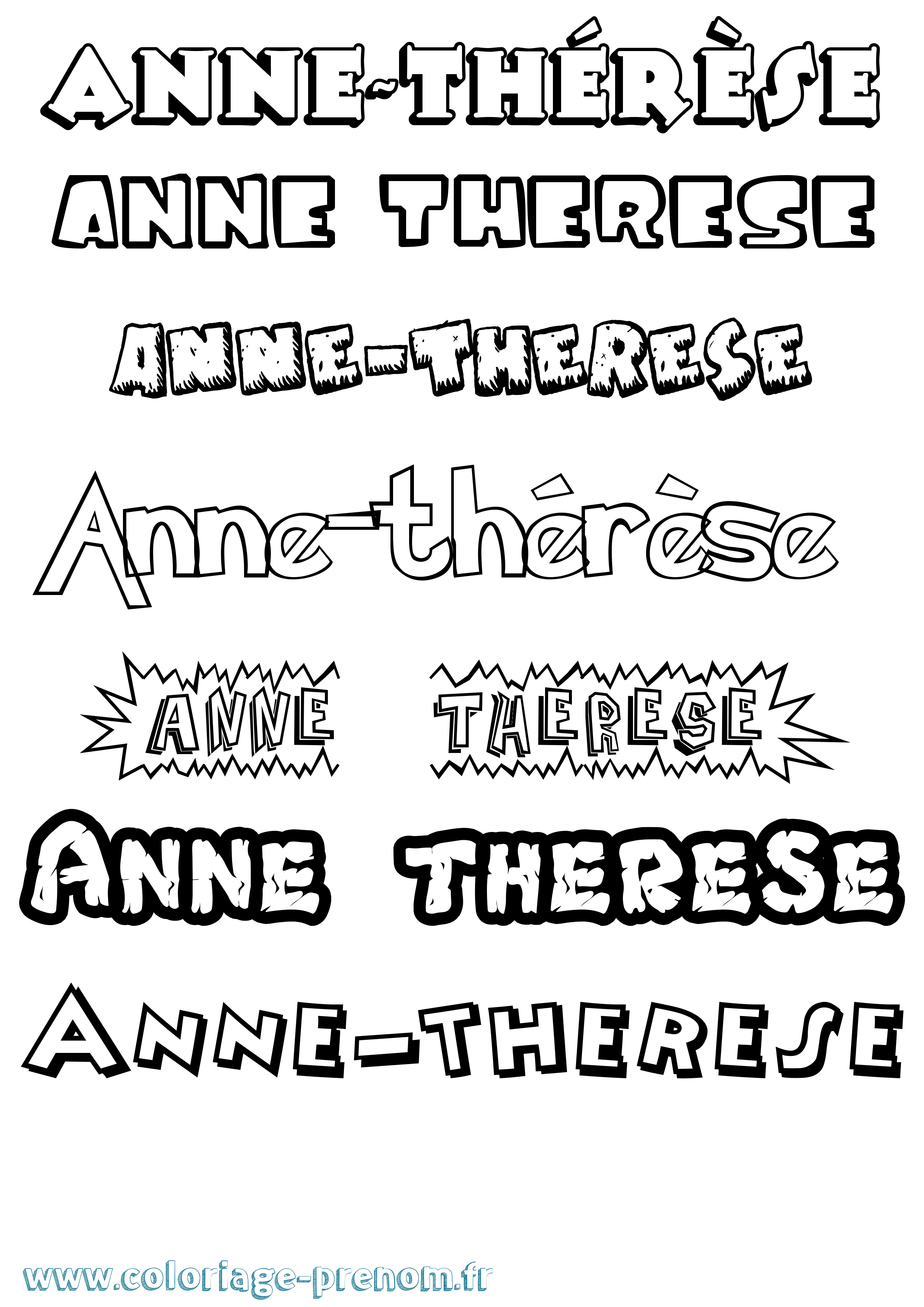 Coloriage Anne-Thérèse Dessin Animé Coloriage prénom Anne-Thérèse Dessin Animé