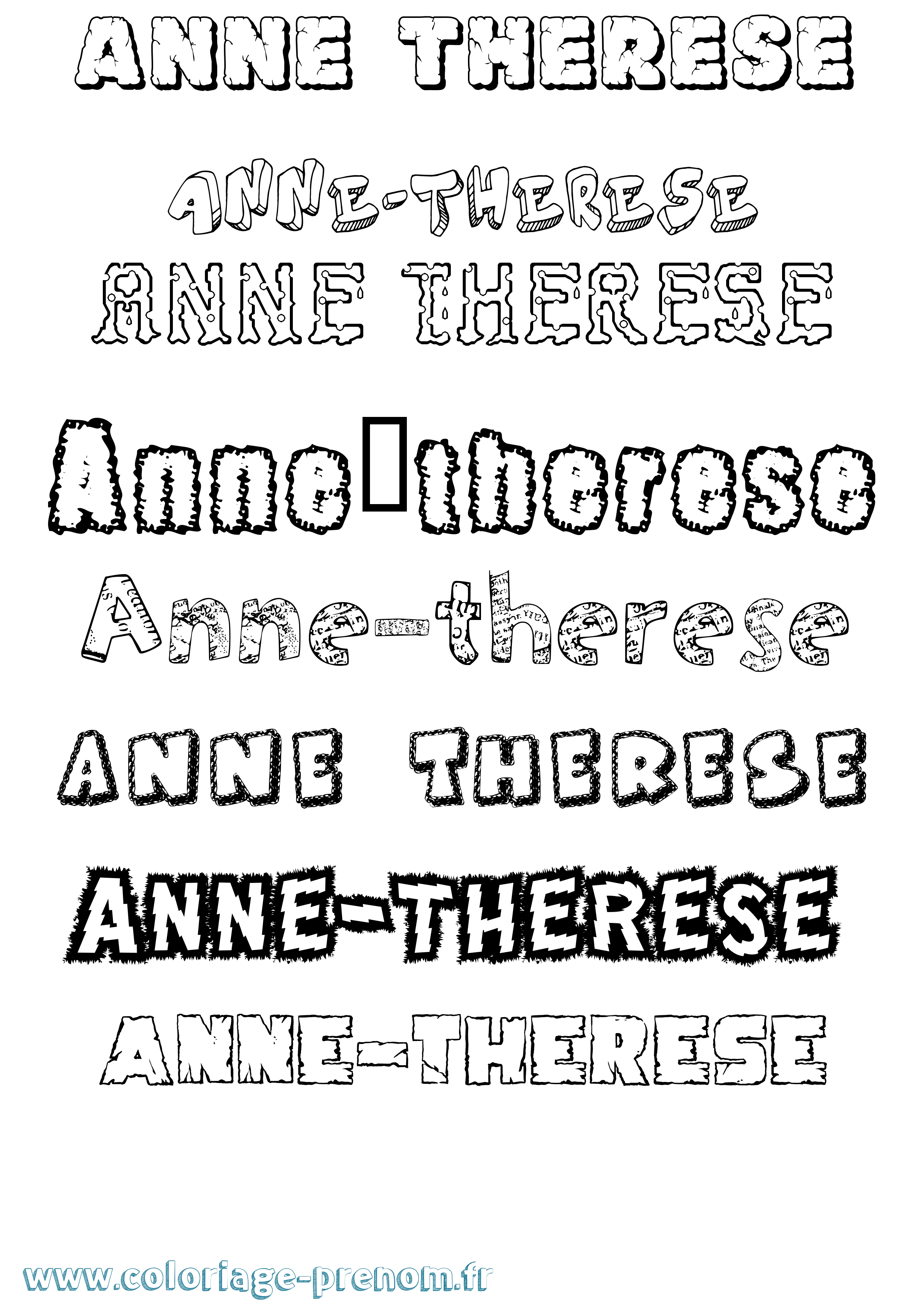 Coloriage Anne-Thérèse Destructuré Coloriage prénom Anne-Thérèse Destructuré