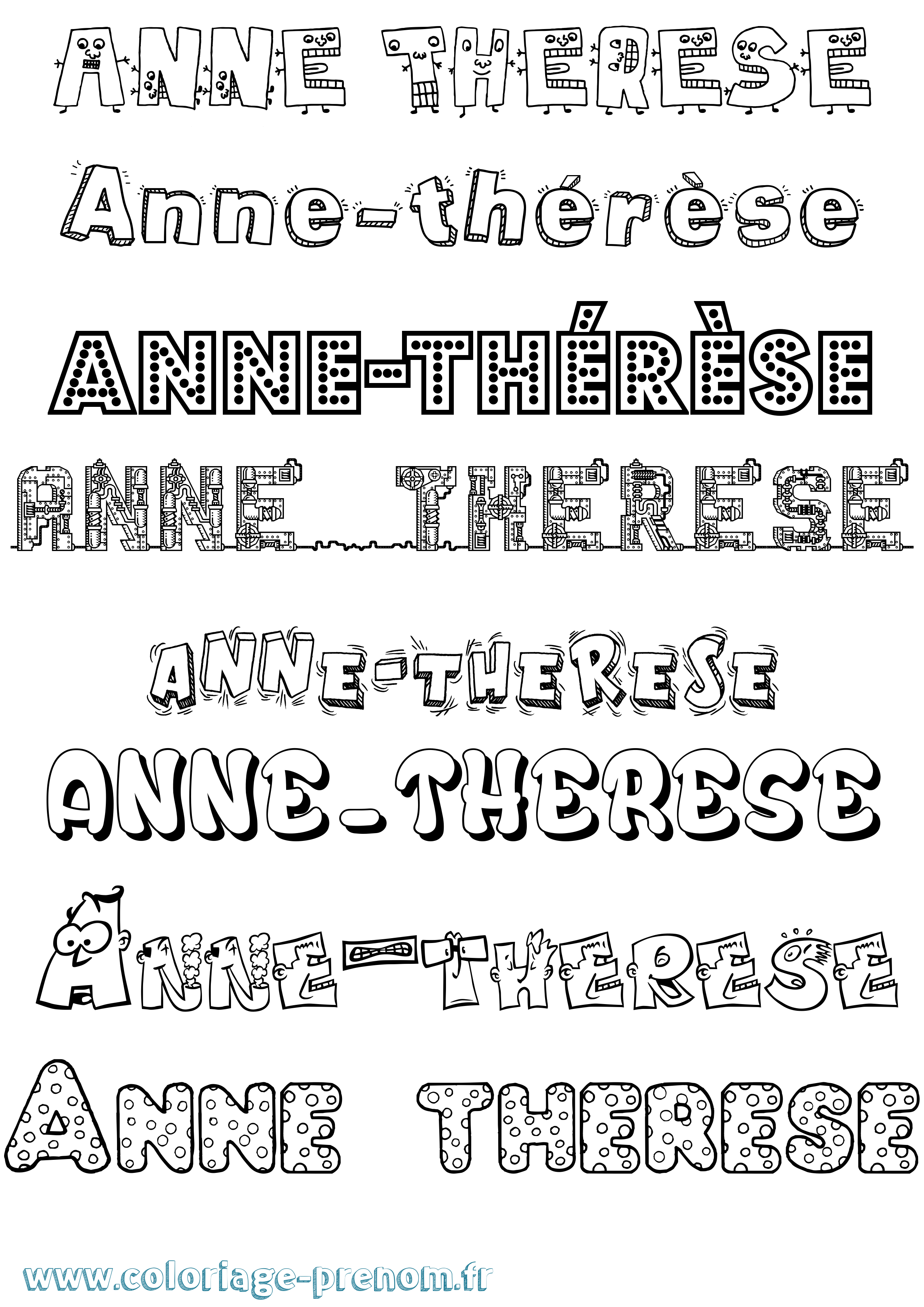 Coloriage Anne-Thérèse Fun Coloriage prénom Anne-Thérèse Fun