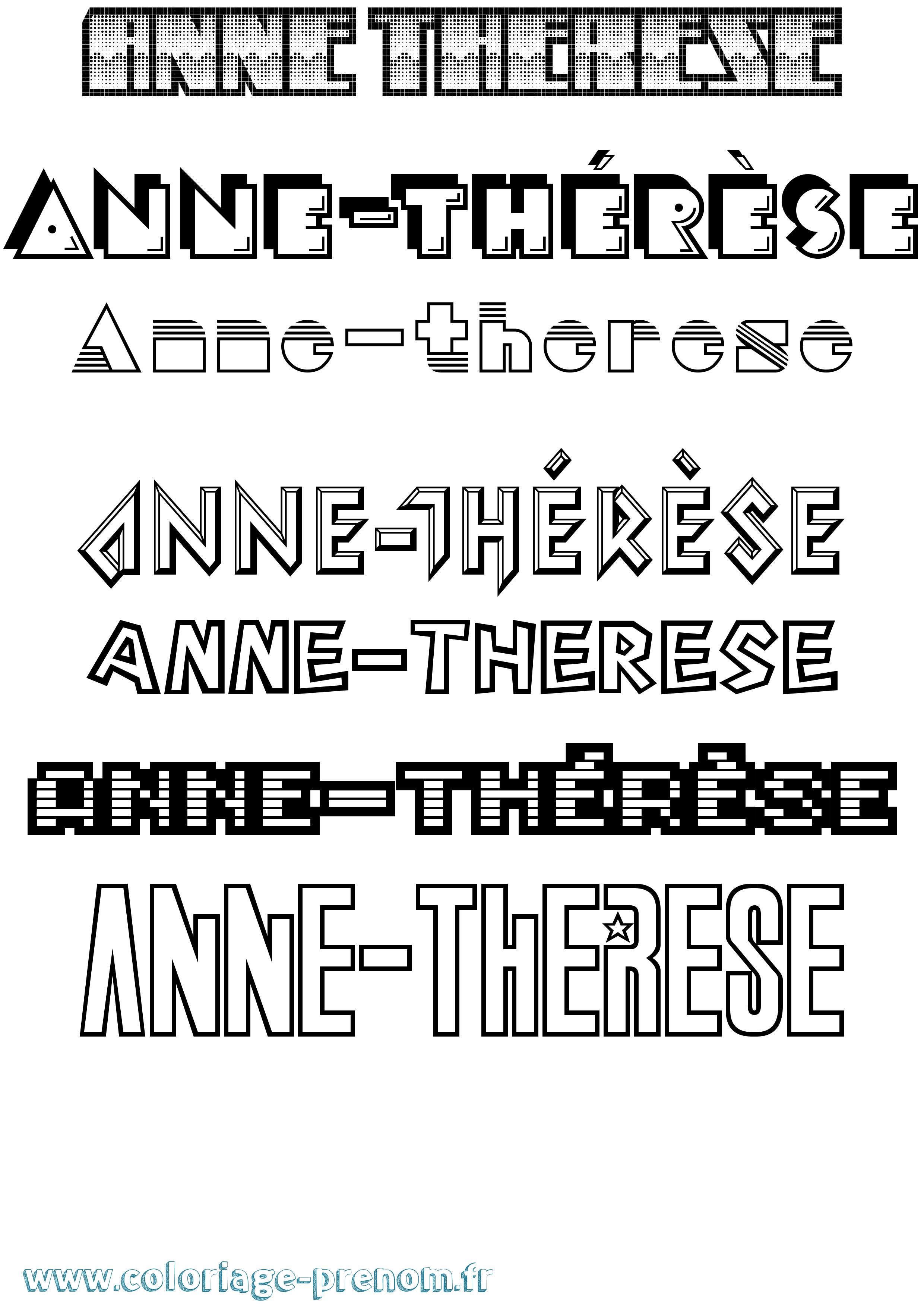 Coloriage Anne-Thérèse Jeux Vidéos Coloriage prénom Anne-Thérèse Jeux Vidéos