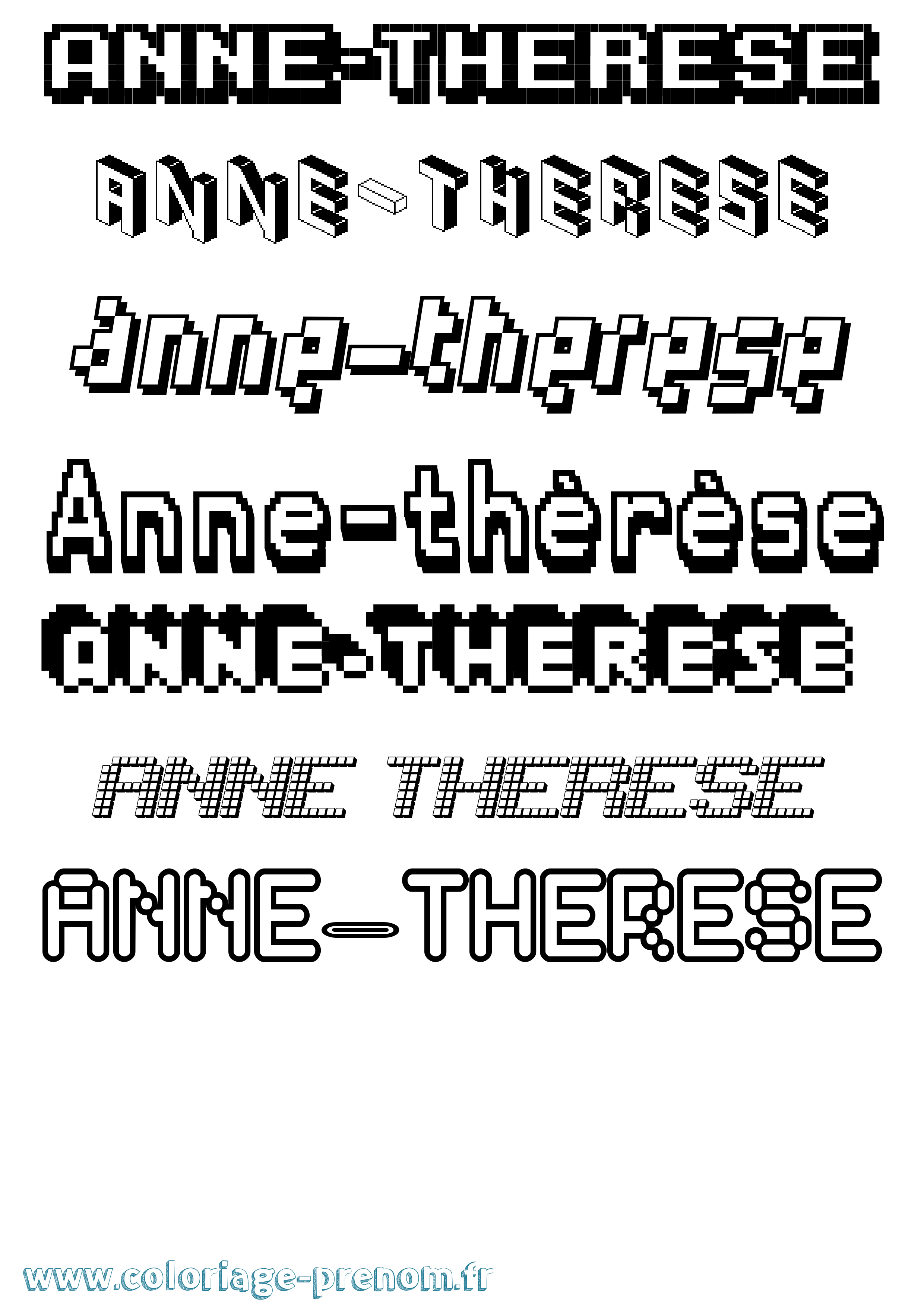 Coloriage Anne-Thérèse Pixel Coloriage prénom Anne-Thérèse Pixel