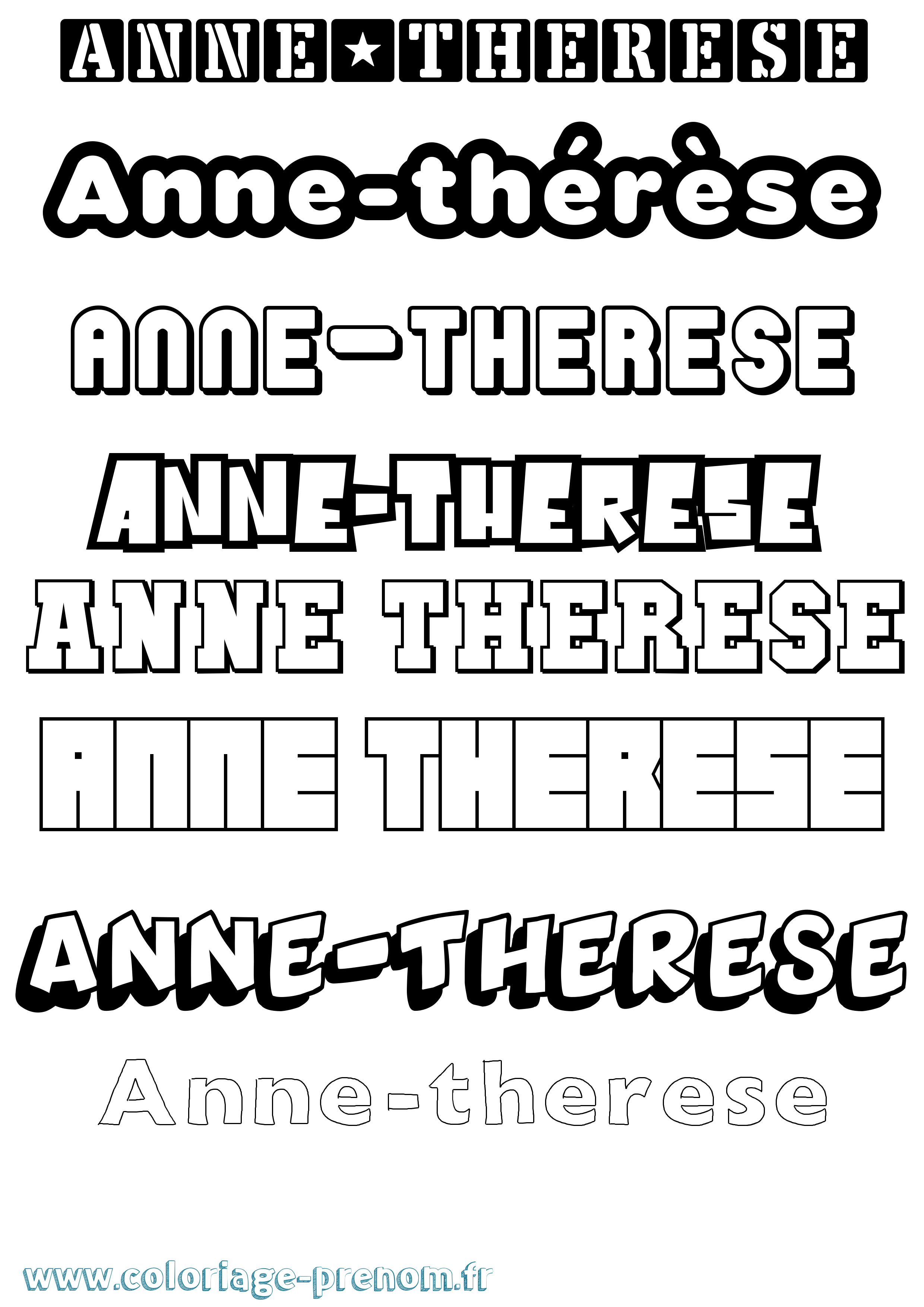 Coloriage Anne-Thérèse Simple Coloriage prénom Anne-Thérèse Simple