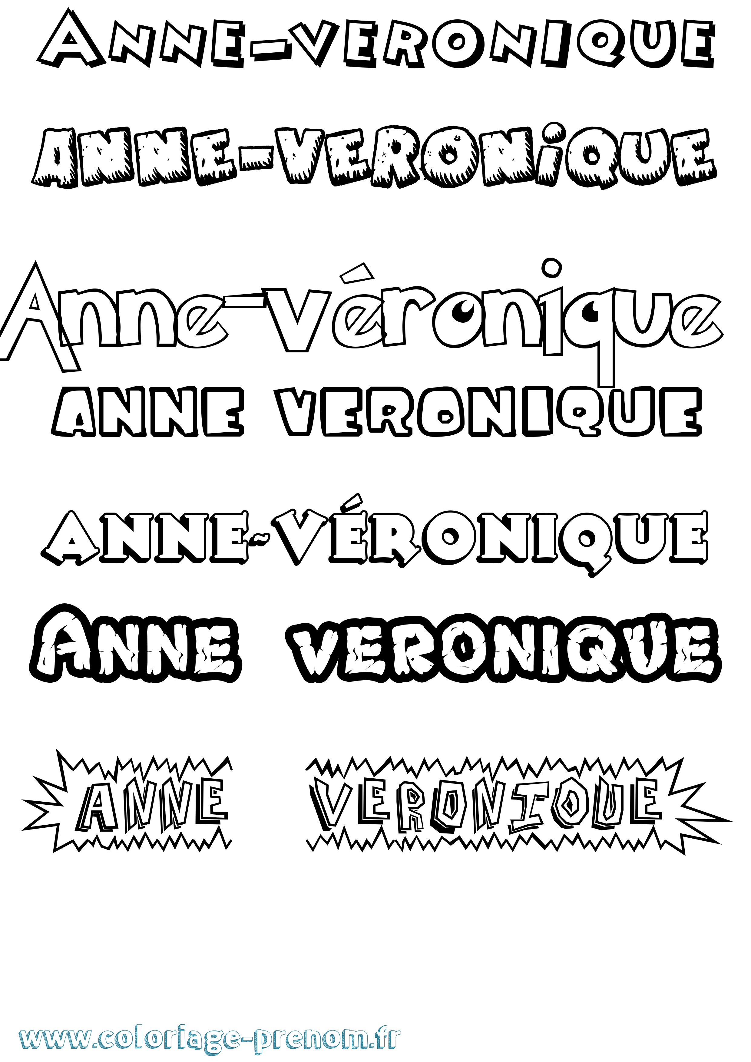 Coloriage Anne-Véronique Dessin Animé Coloriage prénom Anne-Véronique Dessin Animé