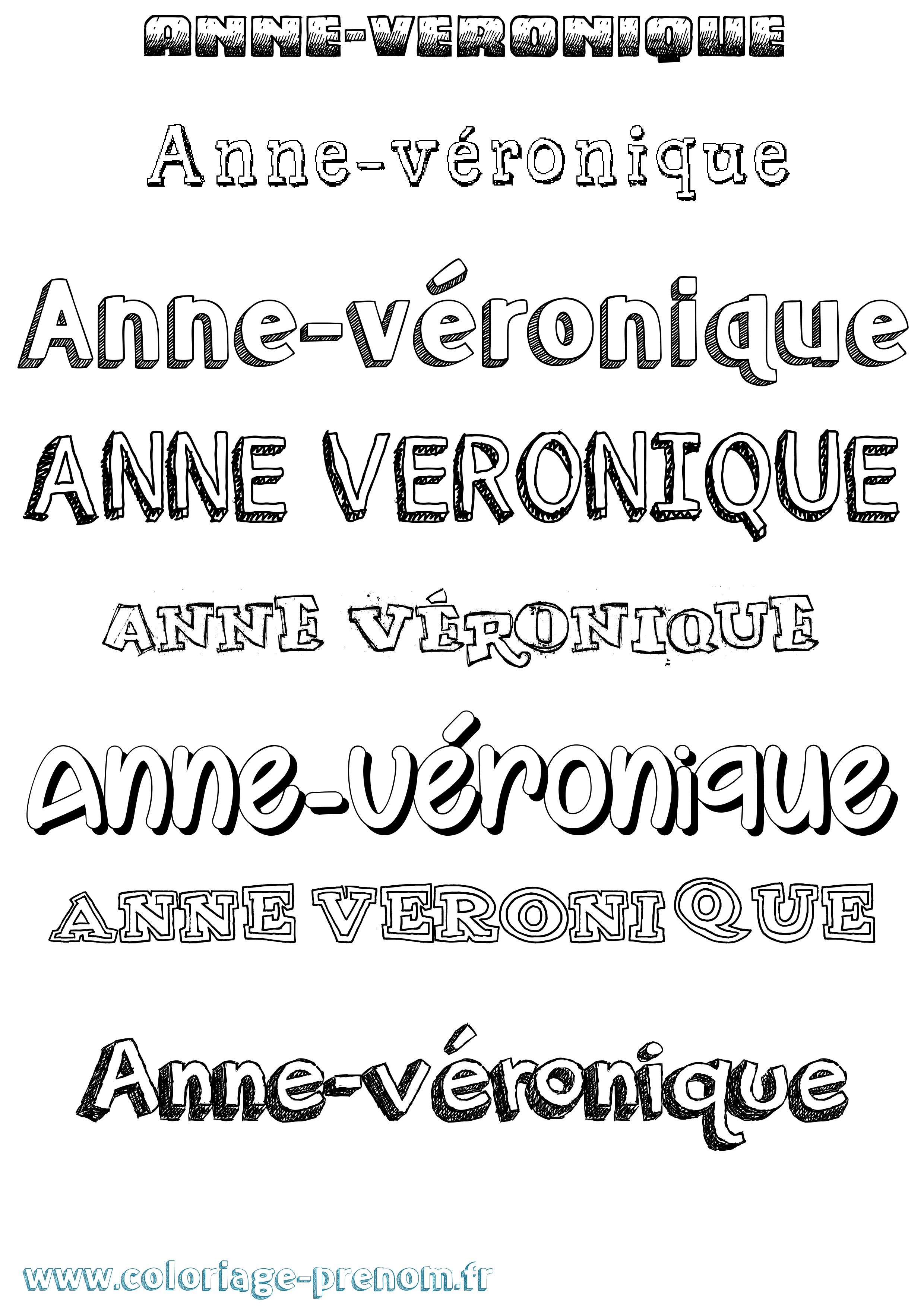 Coloriage Anne-Véronique Dessiné Coloriage prénom Anne-Véronique Dessiné