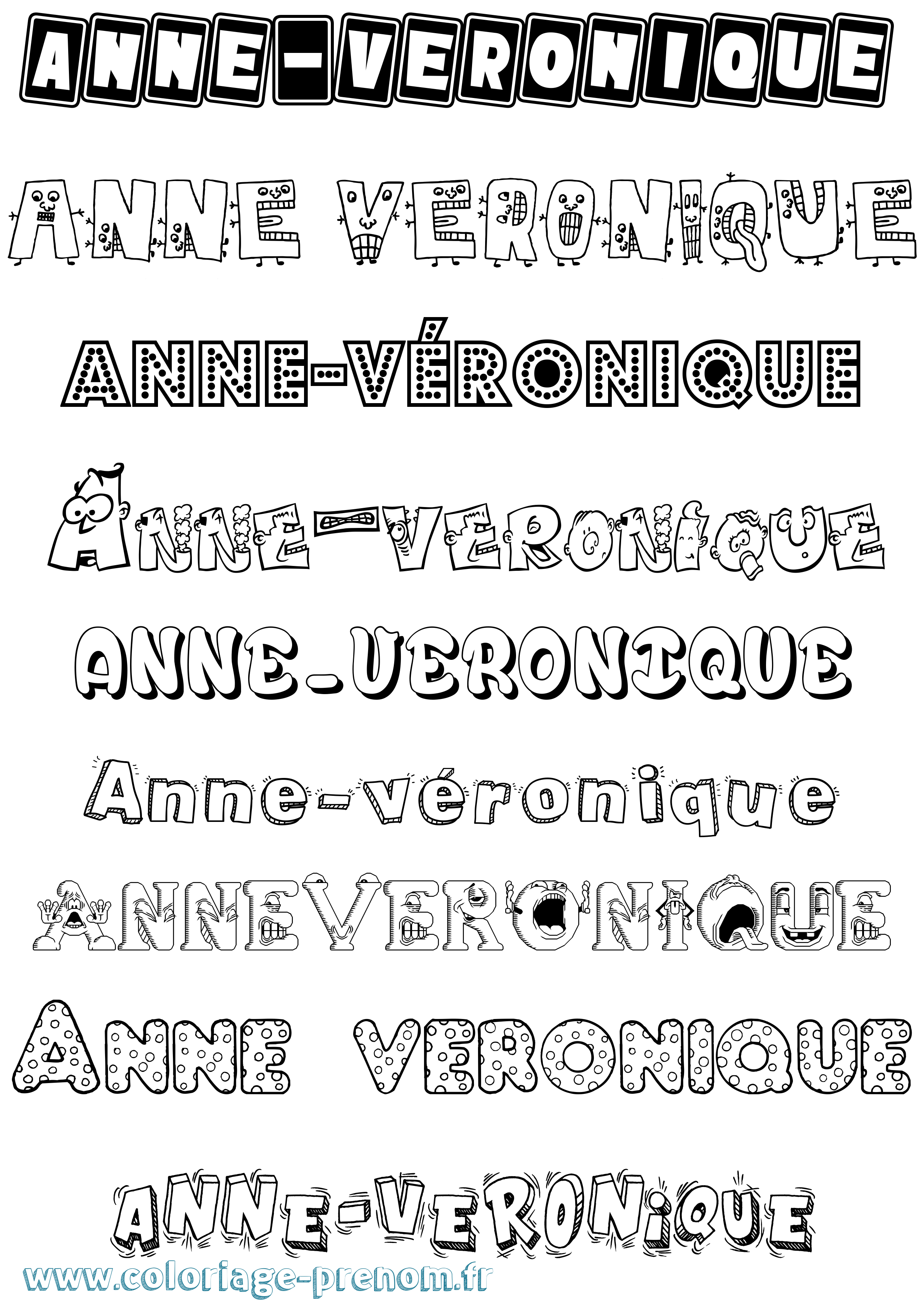 Coloriage Anne-Véronique Fun Coloriage prénom Anne-Véronique Fun