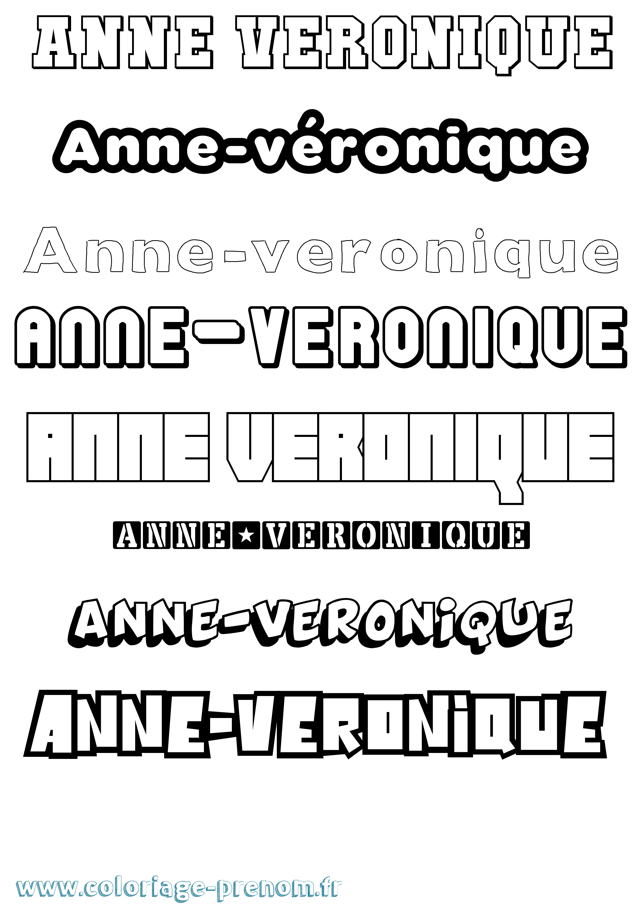 Coloriage Anne-Véronique Simple Coloriage prénom Anne-Véronique Simple