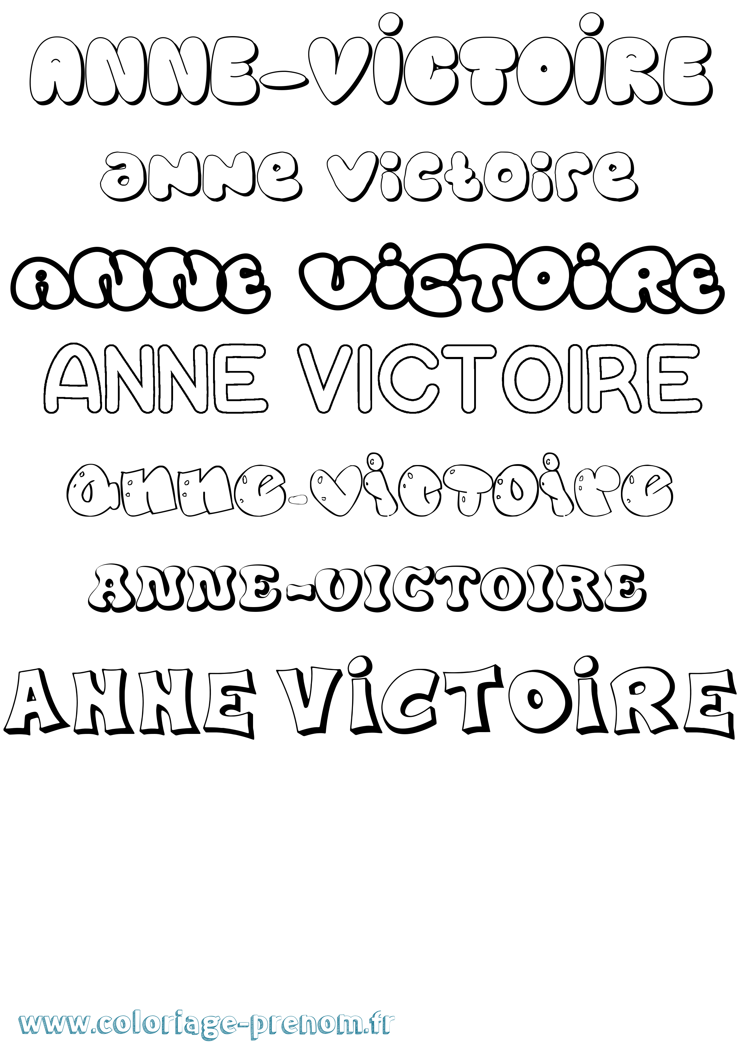 Coloriage Anne-Victoire Bubble Coloriage prénom Anne-Victoire Bubble
