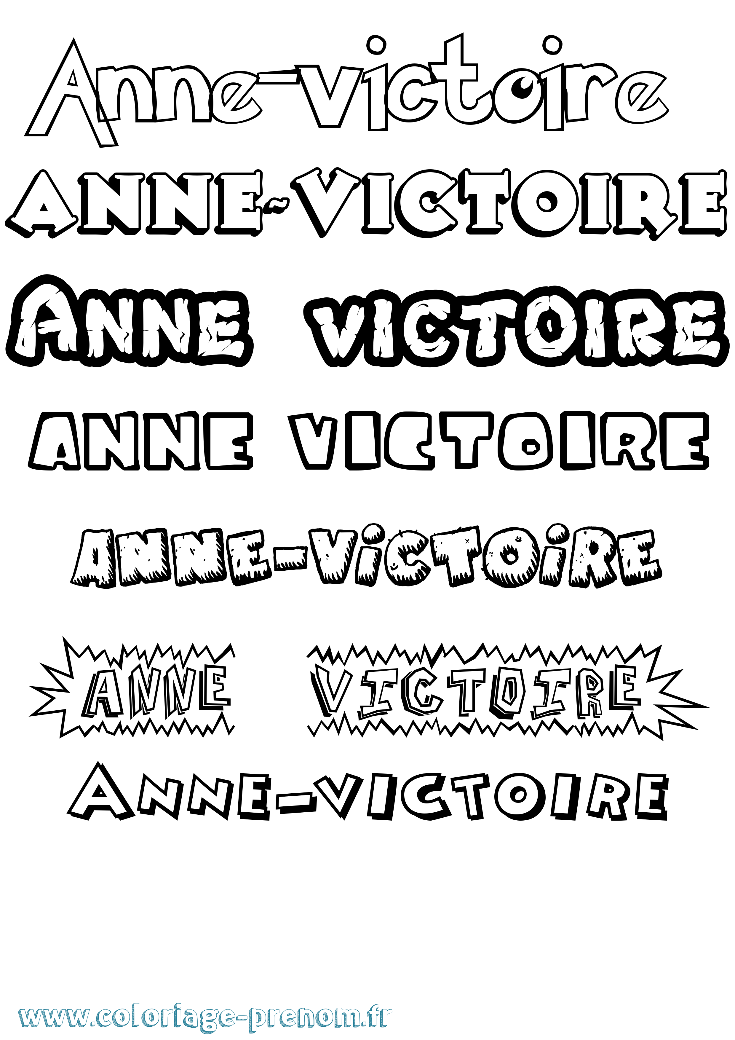 Coloriage Anne-Victoire Dessin Animé Coloriage prénom Anne-Victoire Dessin Animé