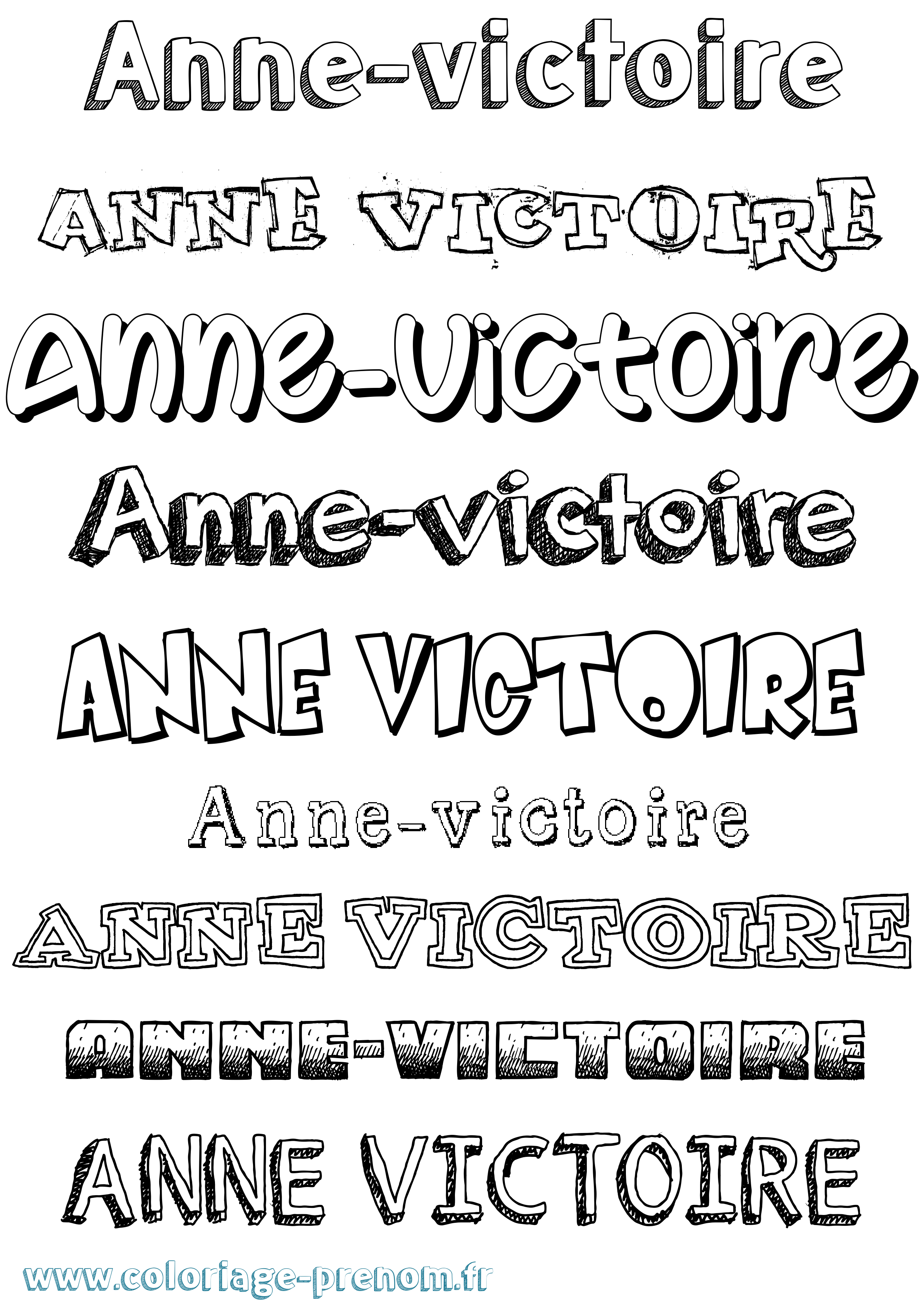 Coloriage Anne-Victoire Dessiné Coloriage prénom Anne-Victoire Dessiné