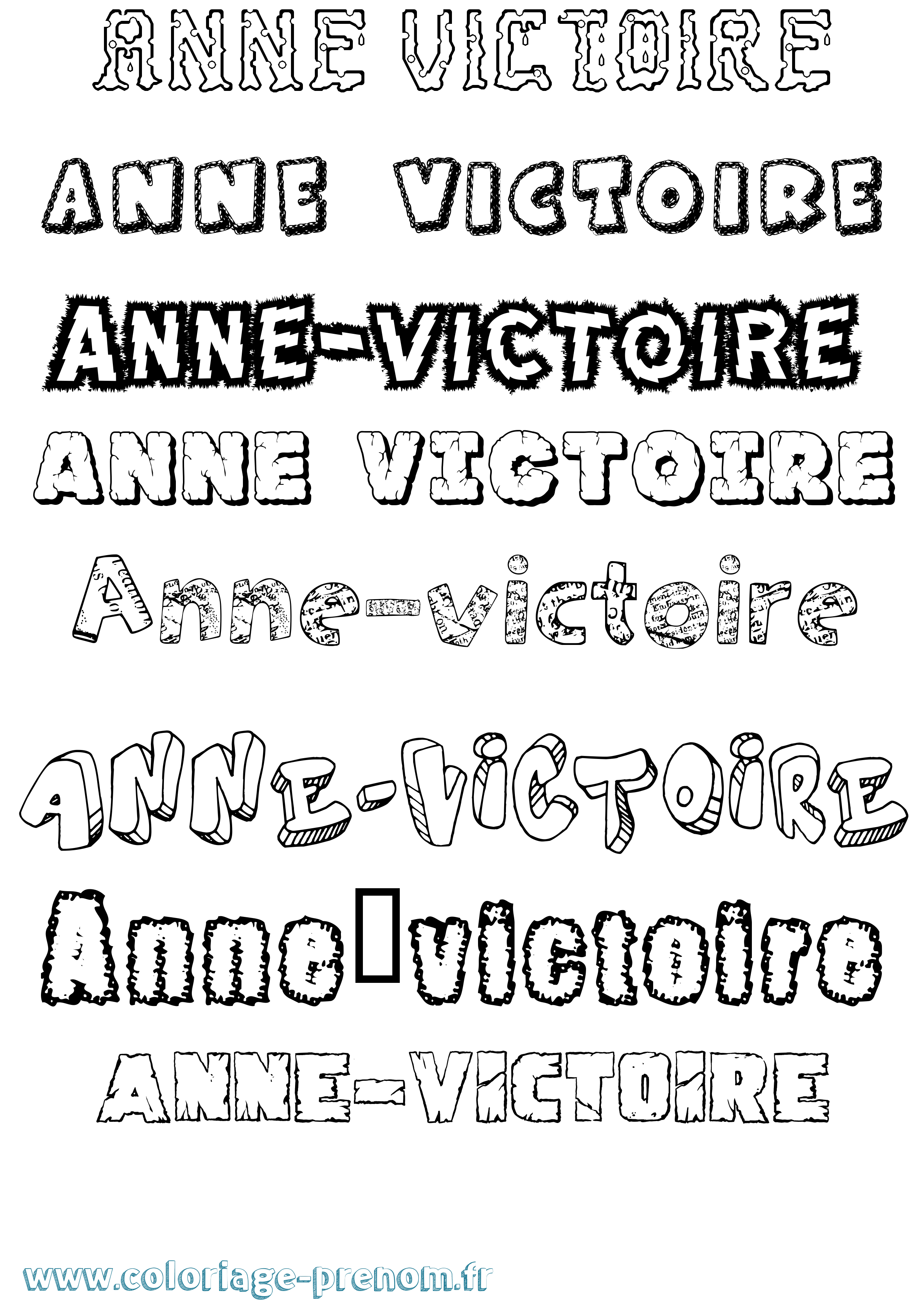 Coloriage Anne-Victoire Destructuré Coloriage prénom Anne-Victoire Destructuré