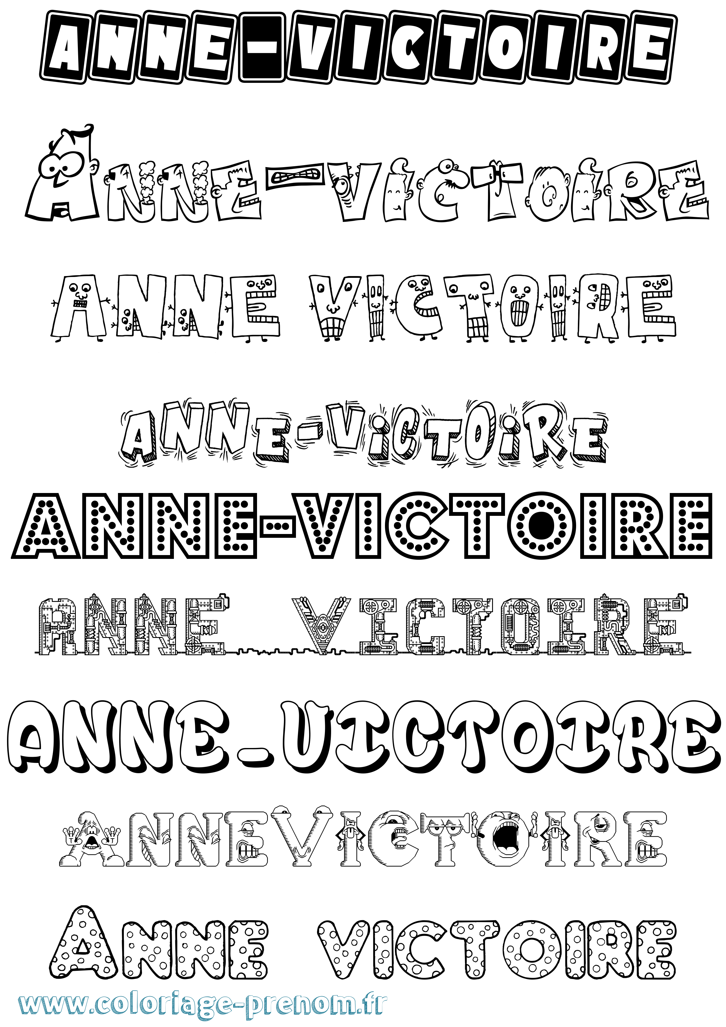 Coloriage Anne-Victoire Fun Coloriage prénom Anne-Victoire Fun