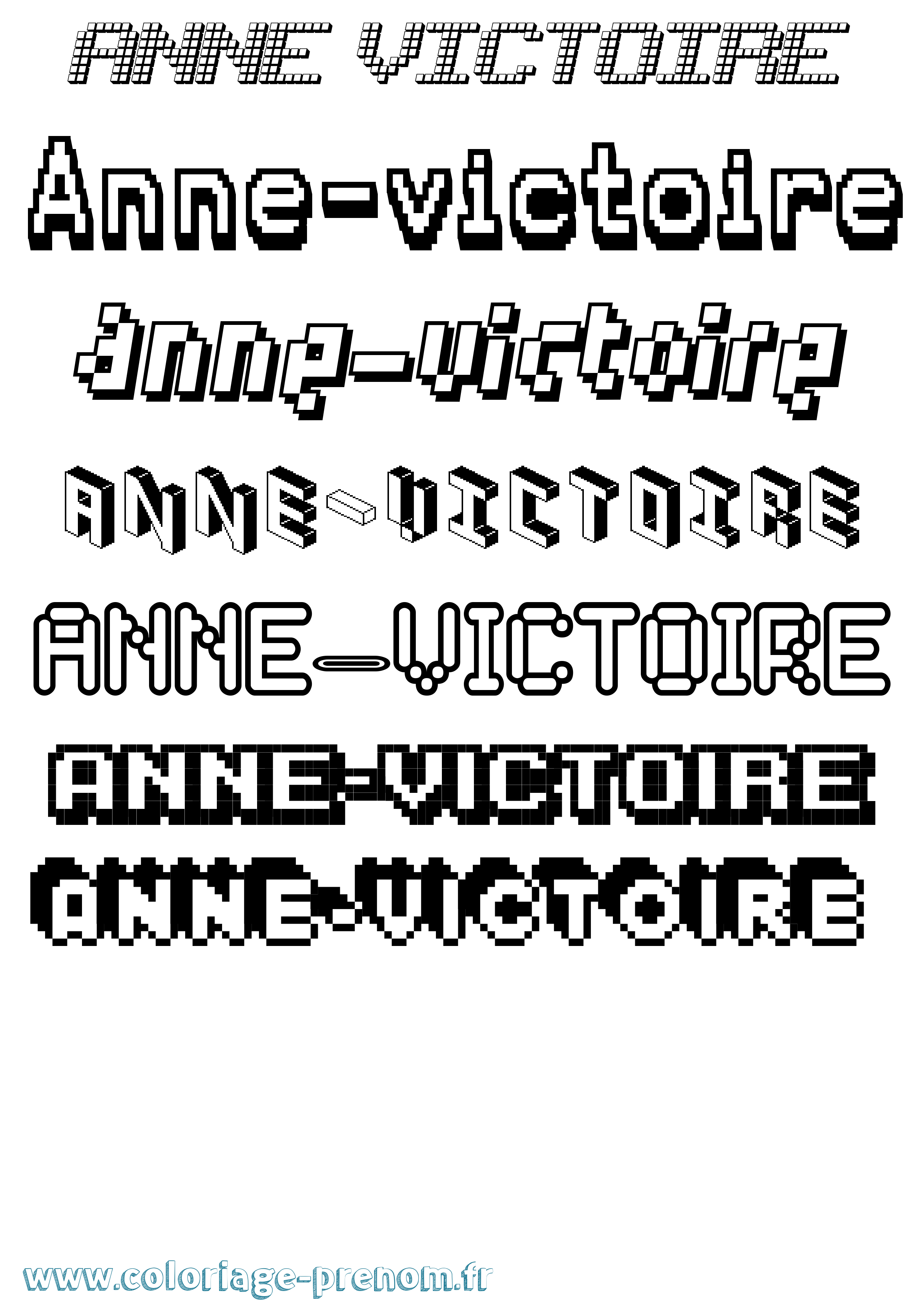 Coloriage Anne-Victoire Pixel Coloriage prénom Anne-Victoire Pixel