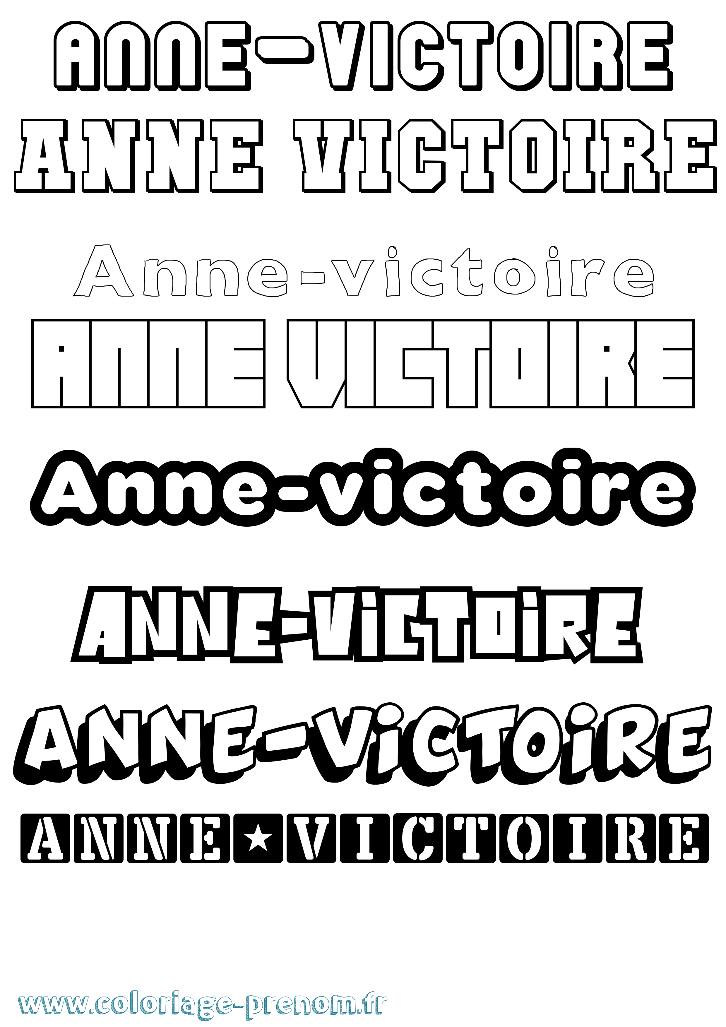 Coloriage Anne-Victoire Simple Coloriage prénom Anne-Victoire Simple