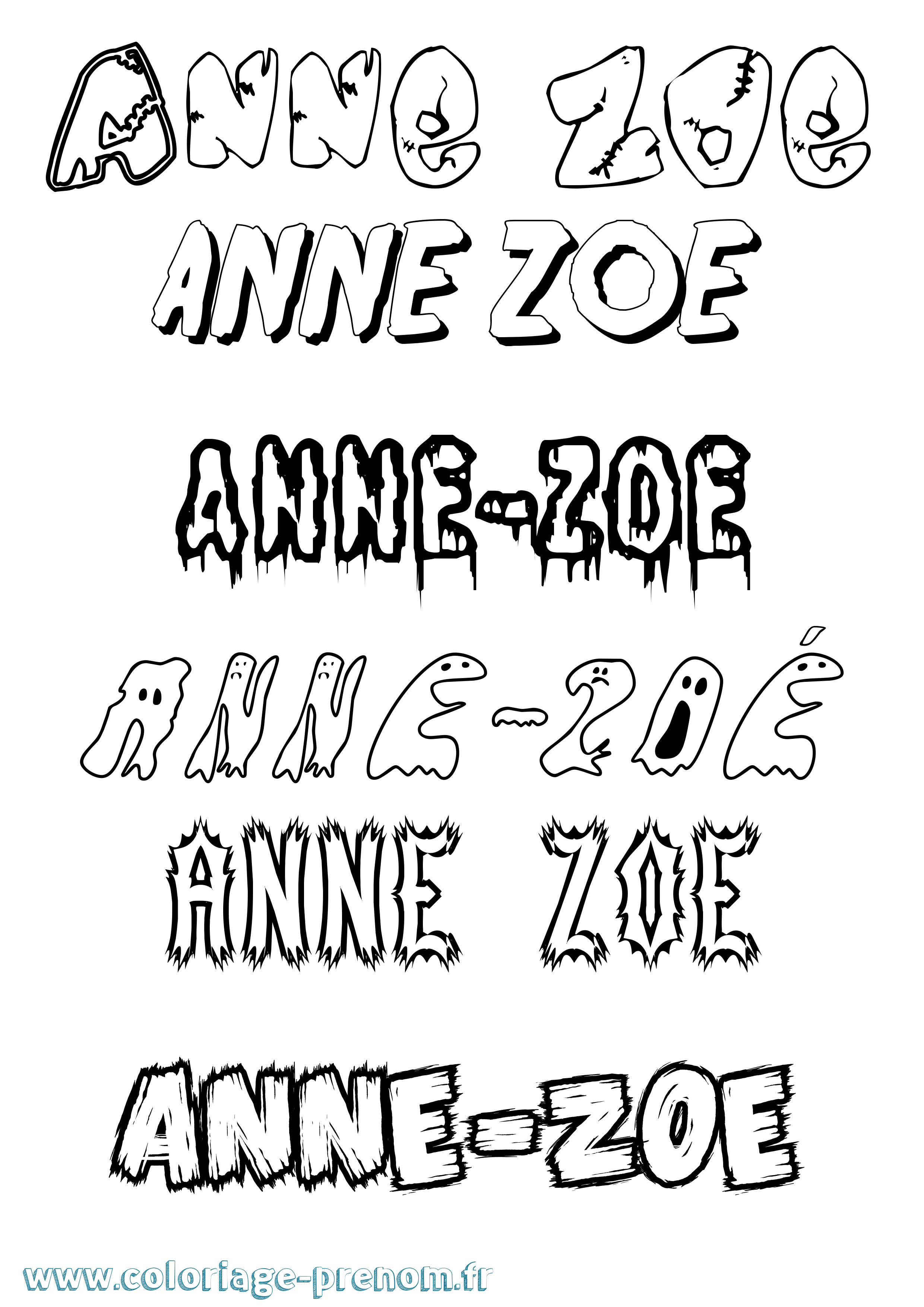 Coloriage Anne-Zoé Frisson Coloriage prénom Anne-Zoé Frisson