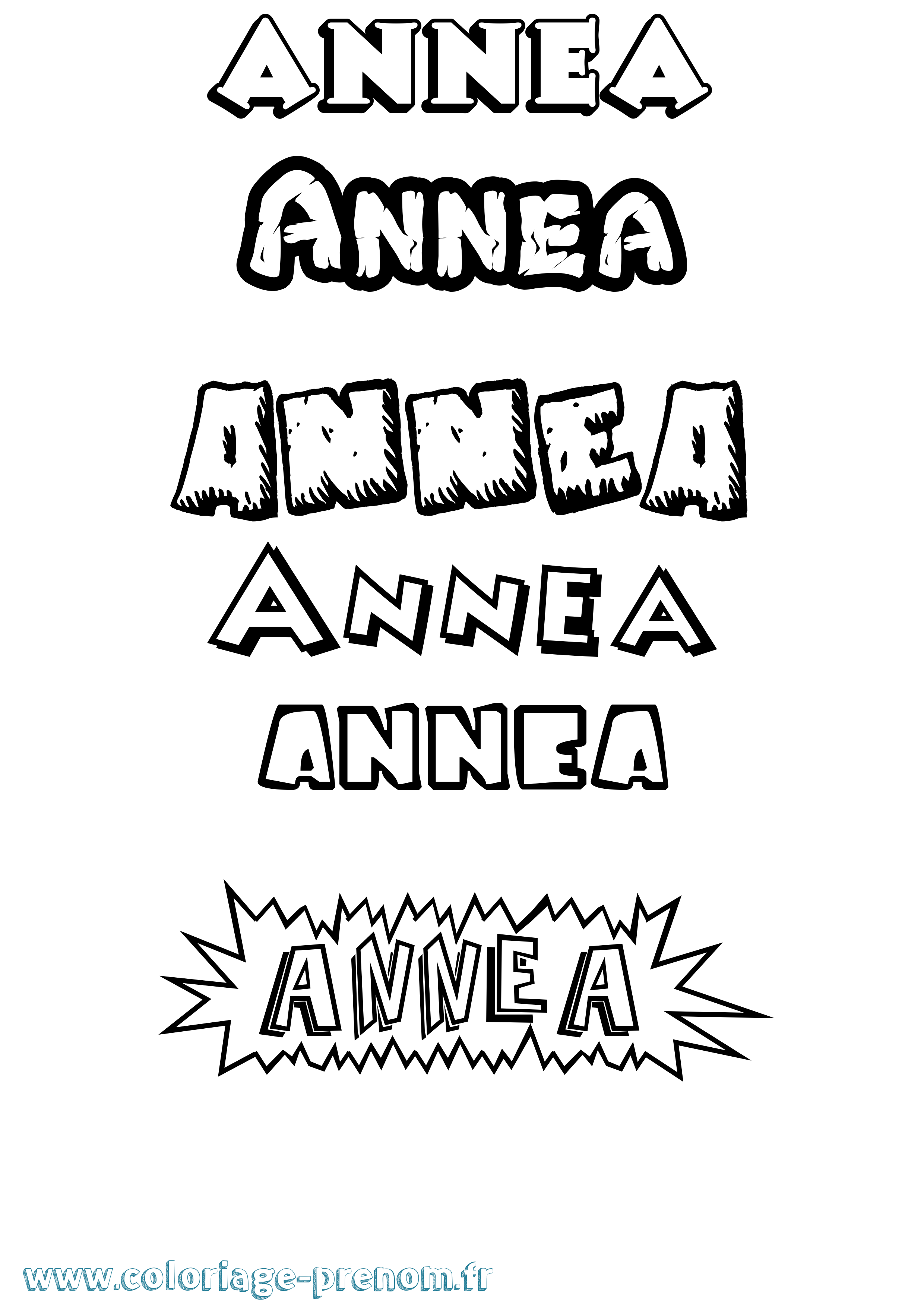 Coloriage Annea Dessin Animé Coloriage prénom Annea Dessin Animé