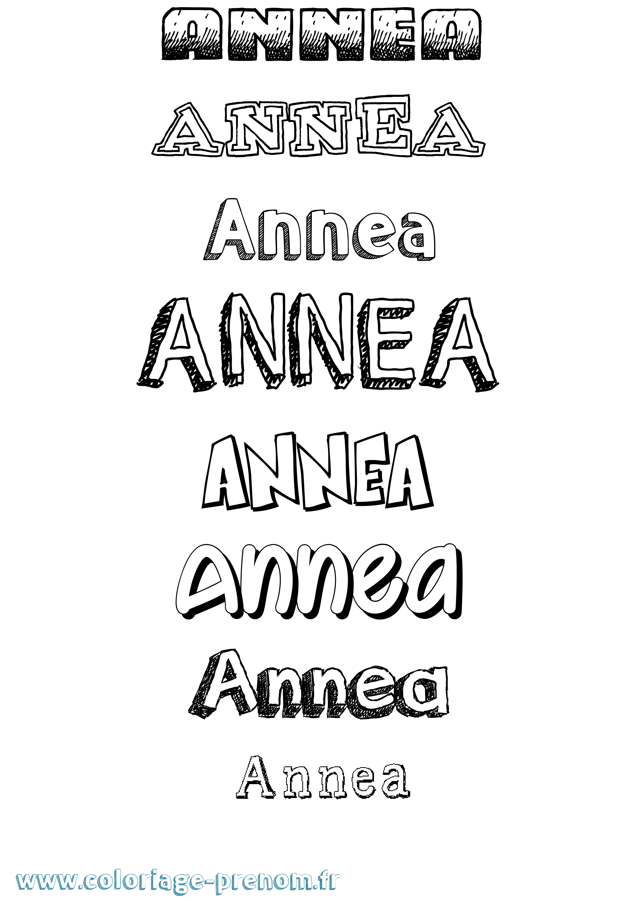 Coloriage Annea Dessiné Coloriage prénom Annea Dessiné
