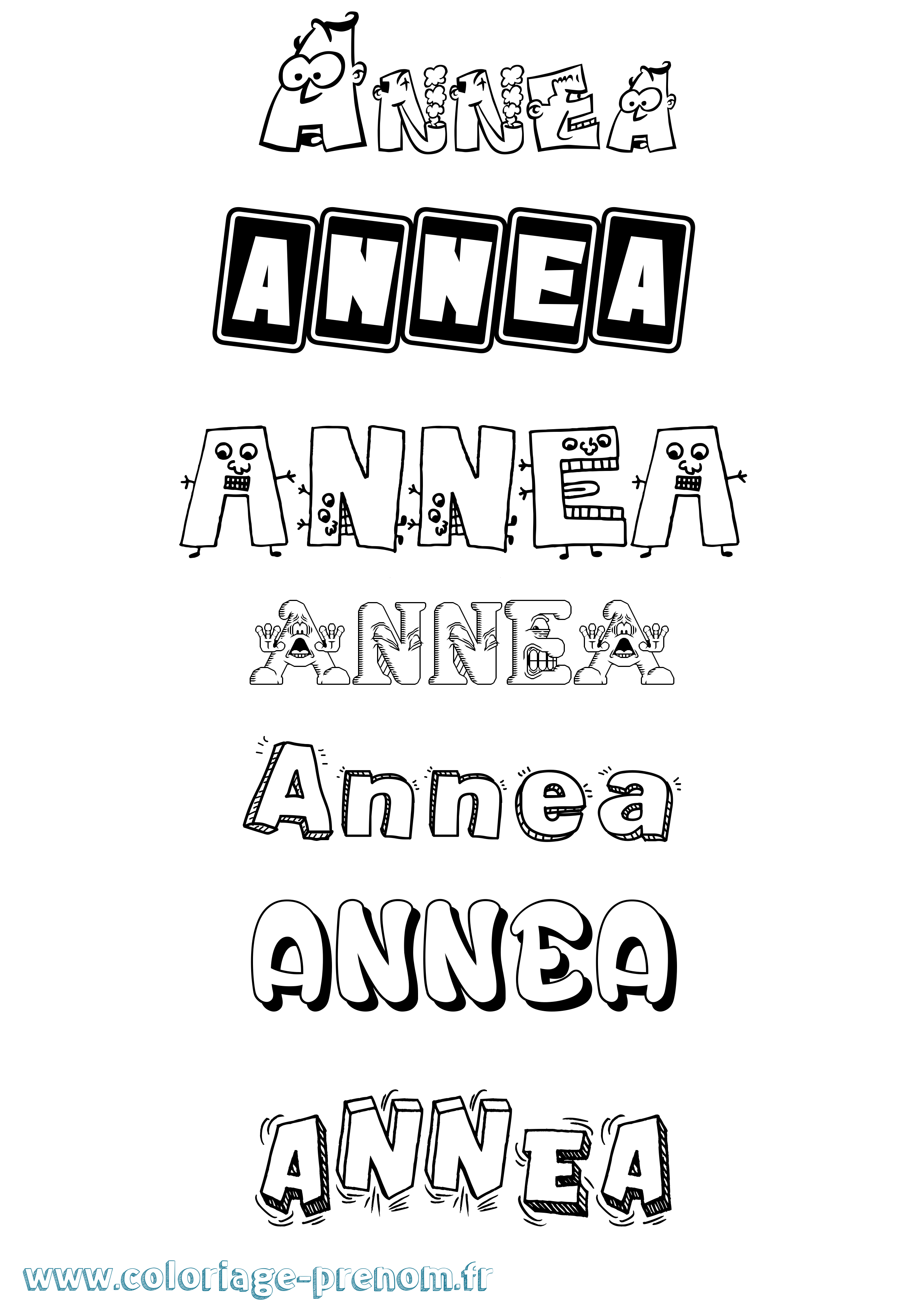 Coloriage Annea Fun Coloriage prénom Annea Fun