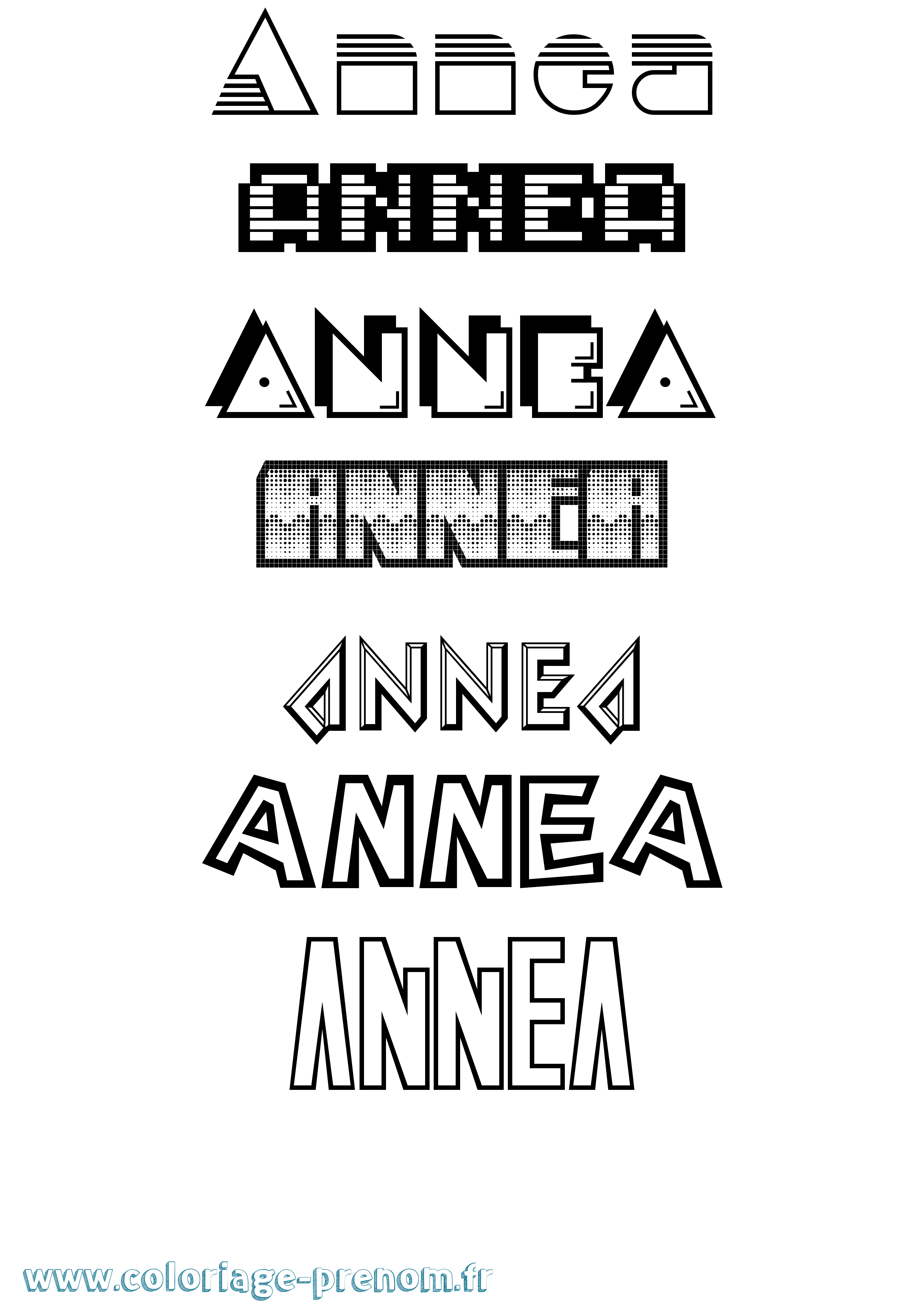 Coloriage Annea Jeux Vidéos Coloriage prénom Annea Jeux Vidéos