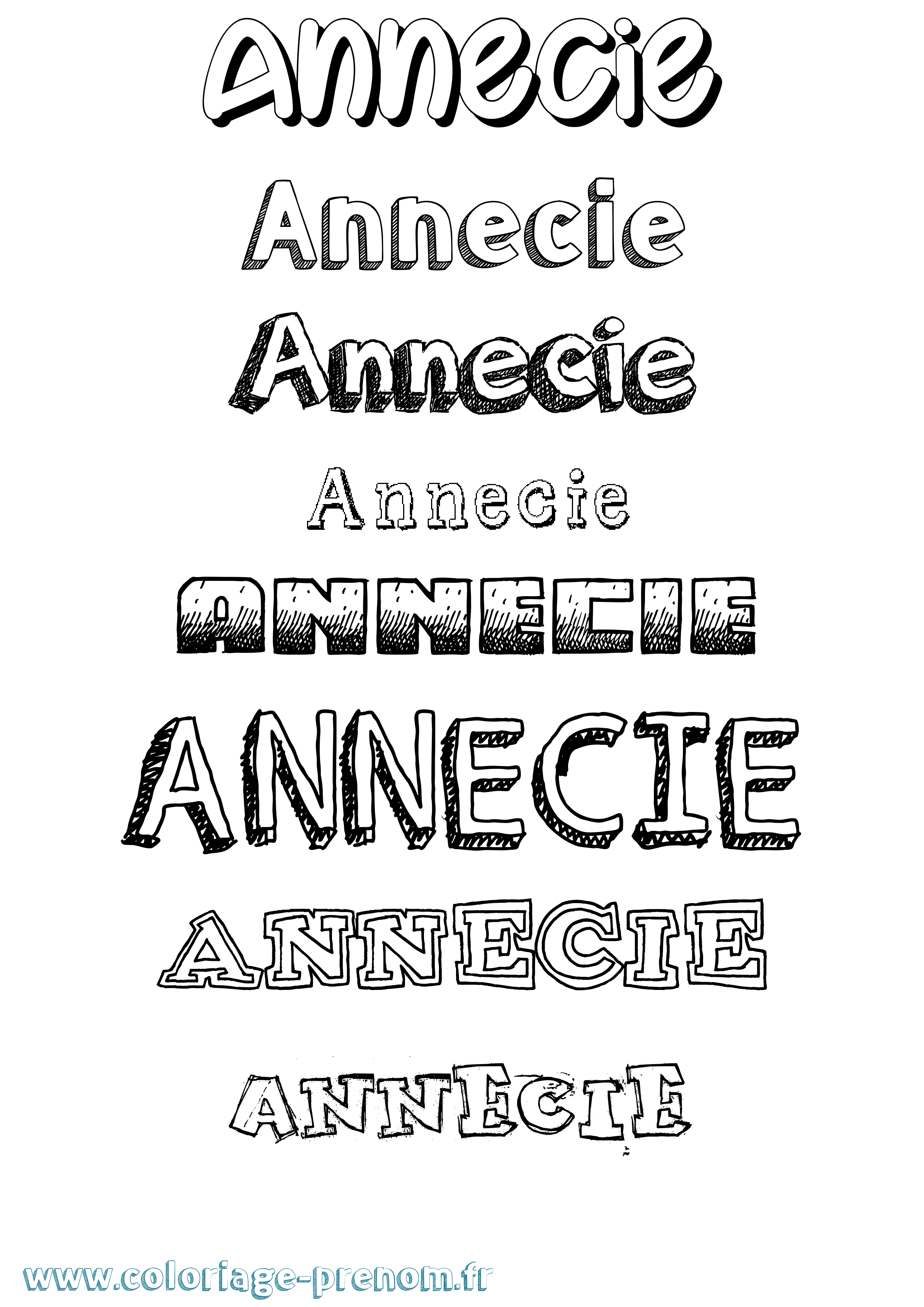Coloriage Annecie Dessiné Coloriage prénom Annecie Dessiné