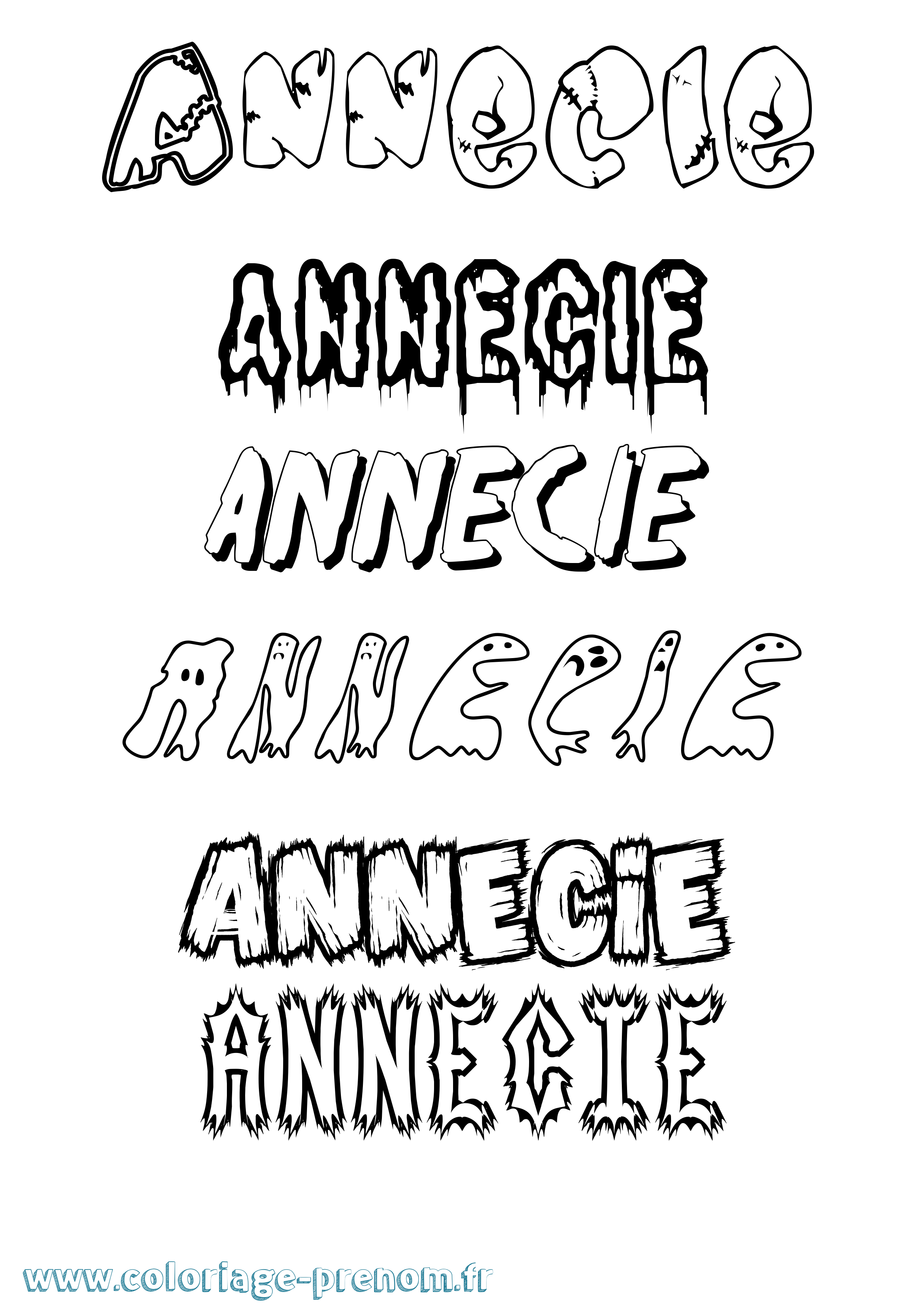 Coloriage Annecie Frisson Coloriage prénom Annecie Frisson