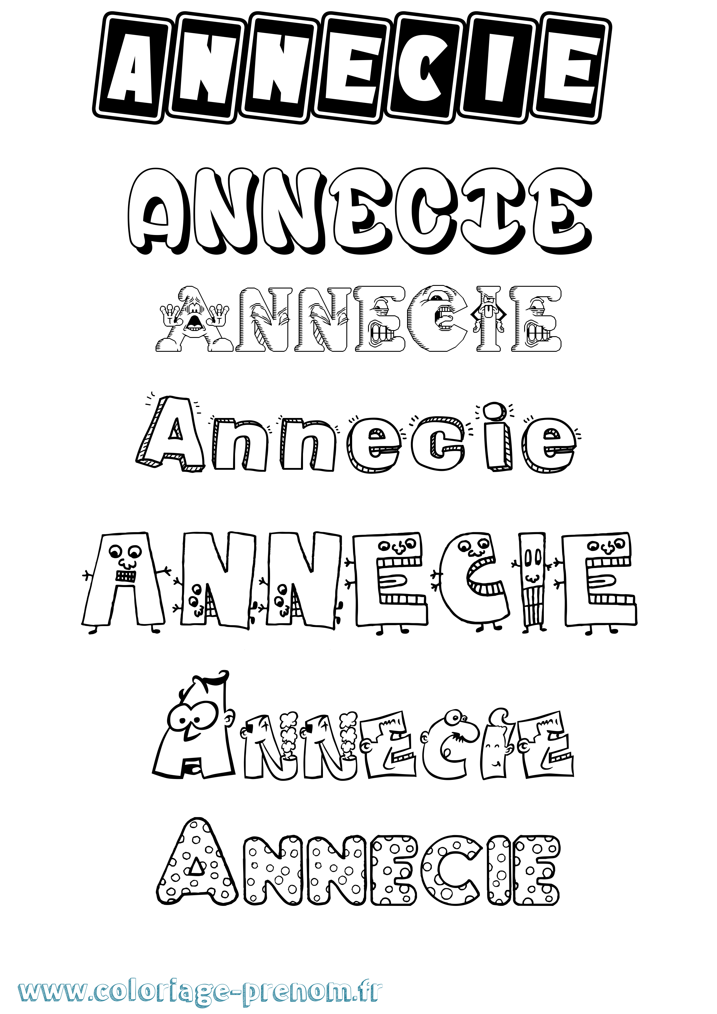 Coloriage Annecie Fun Coloriage prénom Annecie Fun
