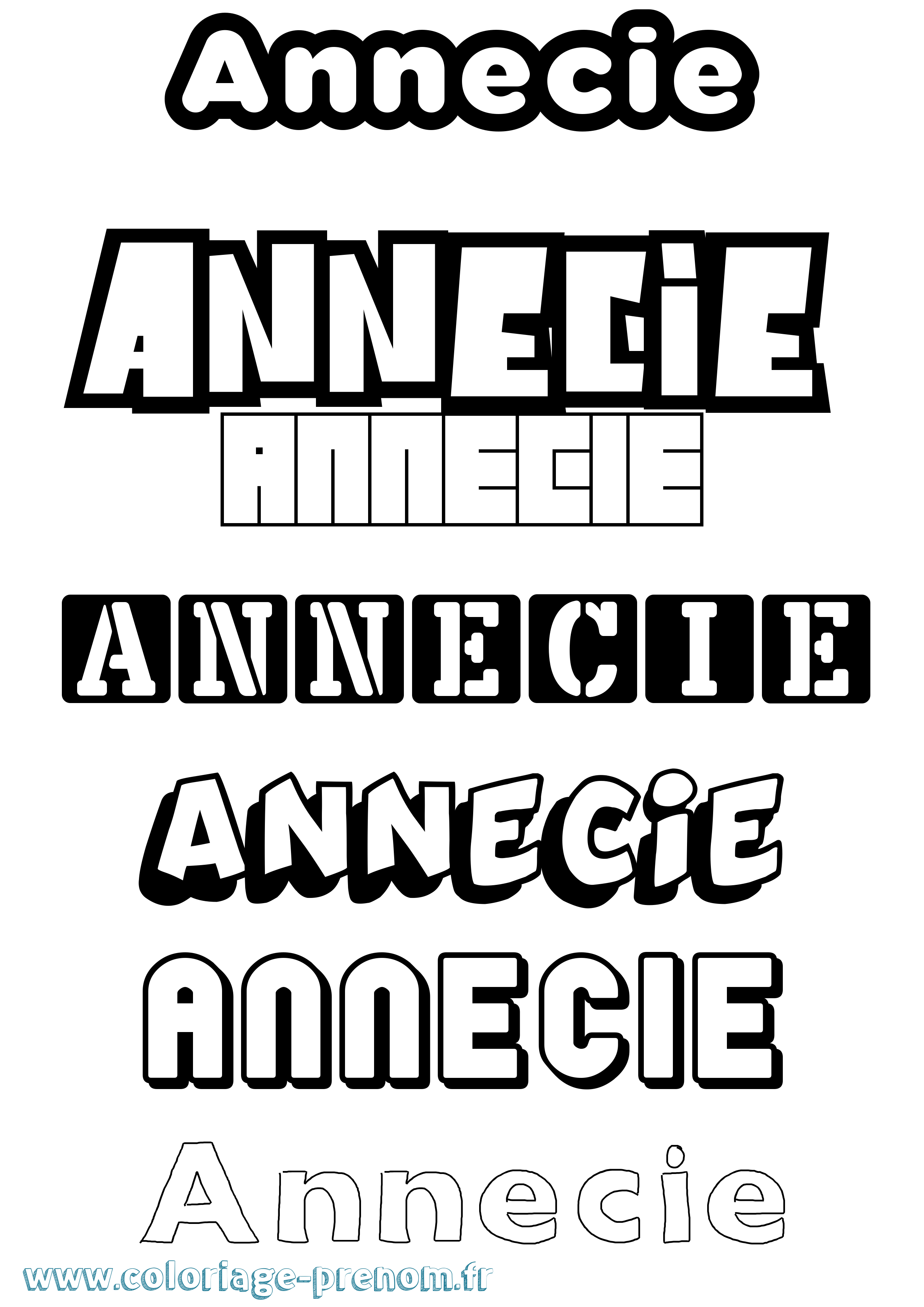Coloriage Annecie Simple Coloriage prénom Annecie Simple