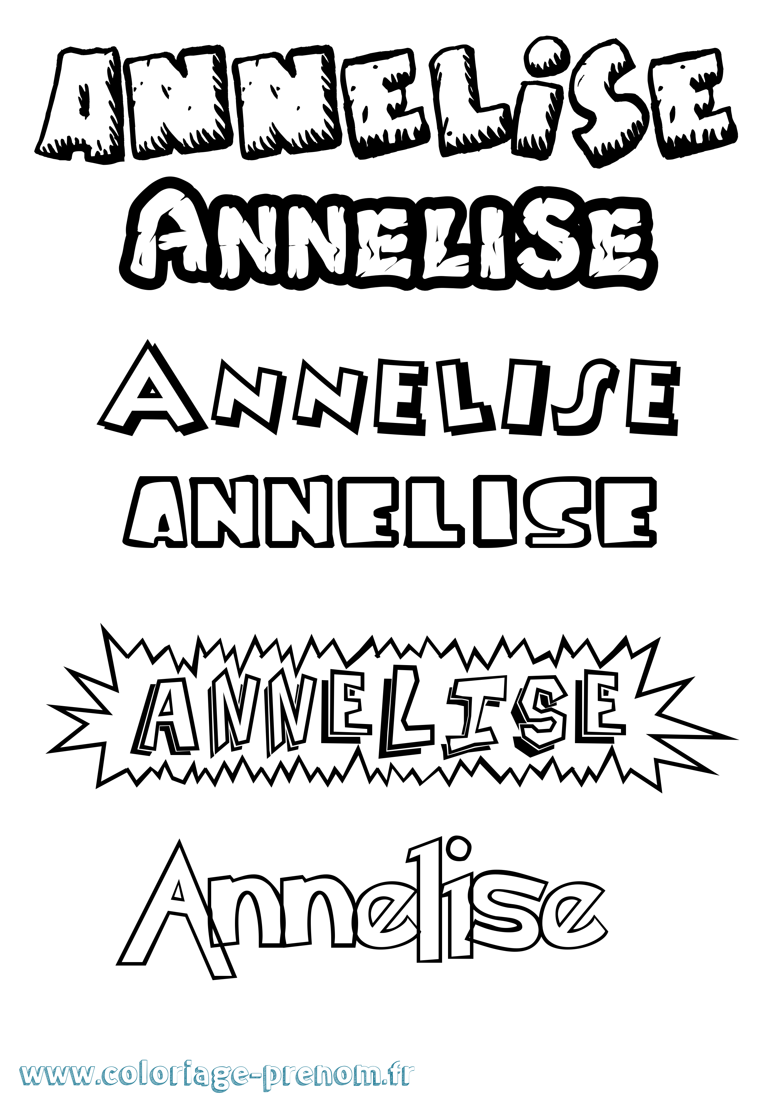 Coloriage Annelise Dessin Animé Coloriage prénom Annelise Dessin Animé