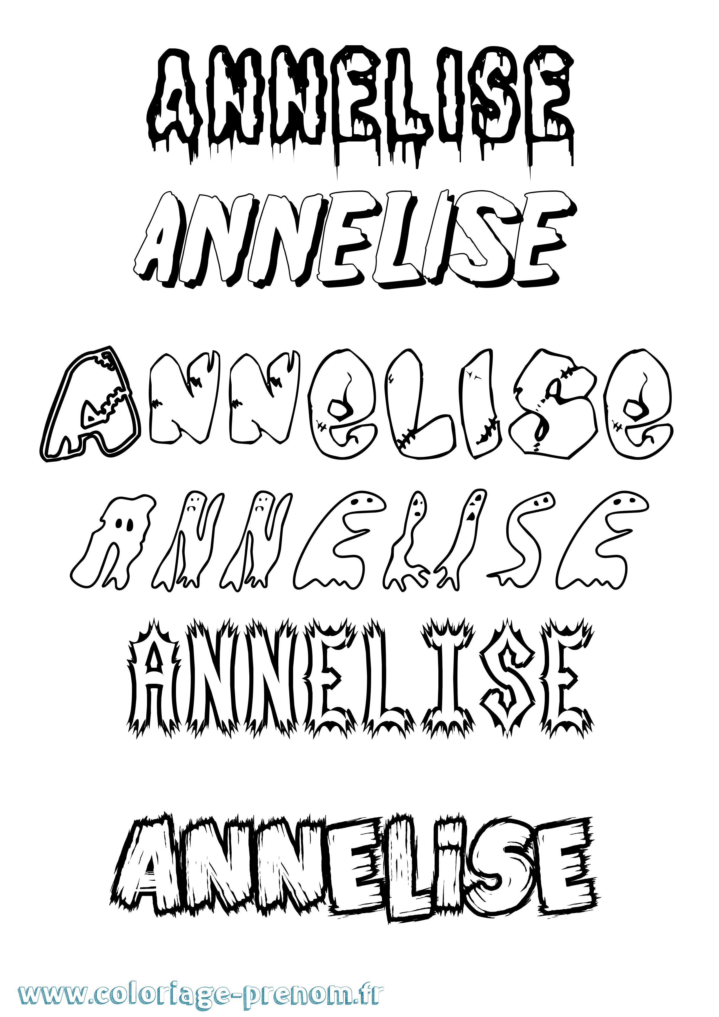 Coloriage Annelise Frisson Coloriage prénom Annelise Frisson