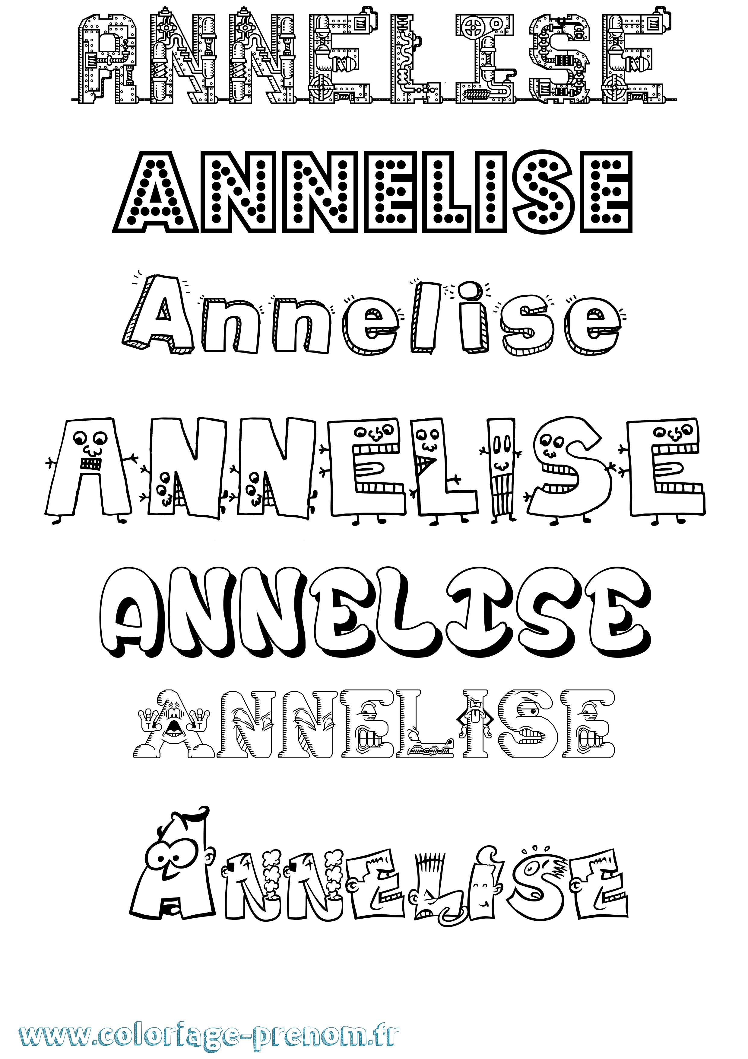 Coloriage Annelise Fun Coloriage prénom Annelise Fun
