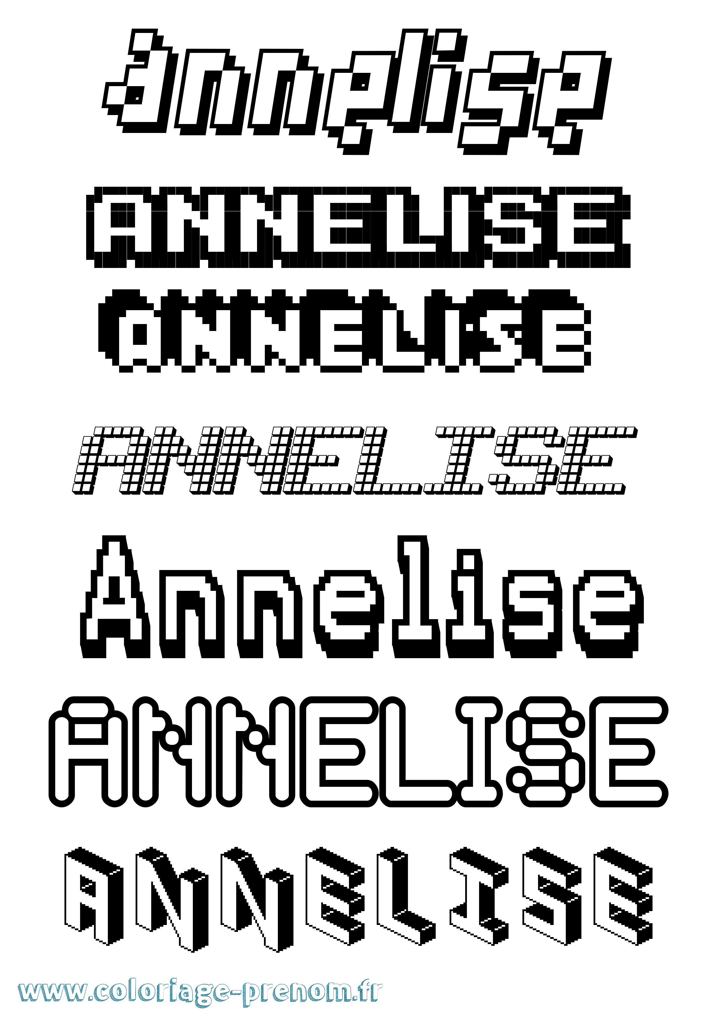 Coloriage Annelise Pixel Coloriage prénom Annelise Pixel