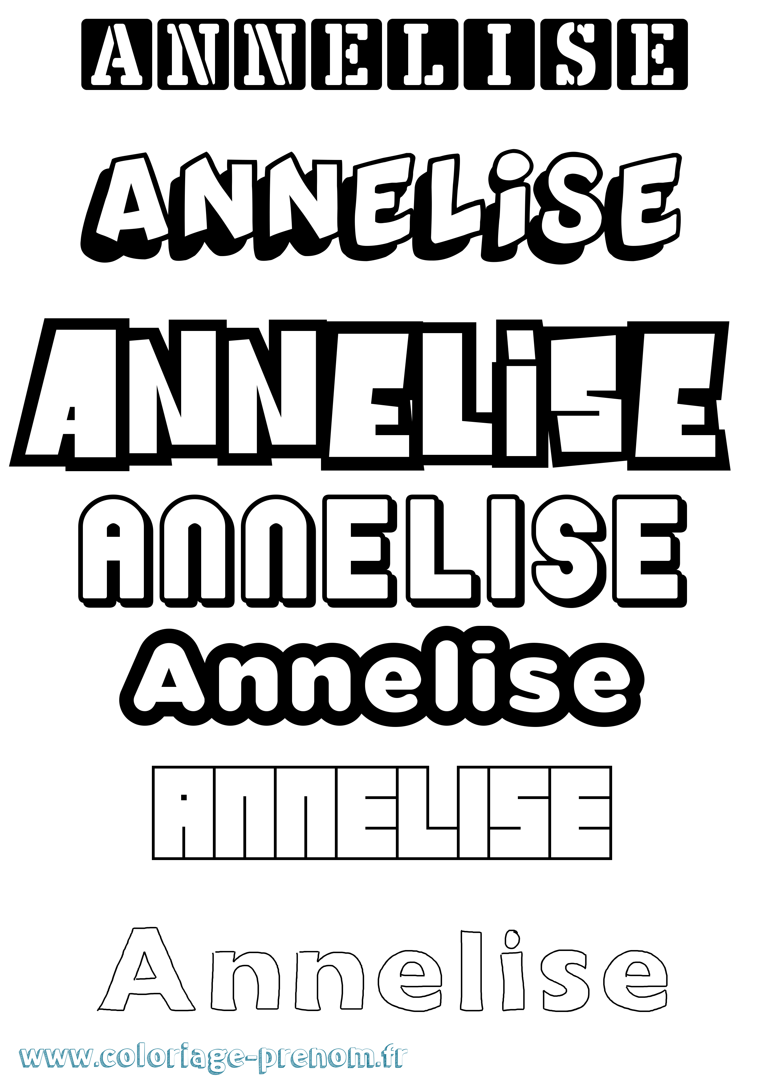 Coloriage Annelise Simple Coloriage prénom Annelise Simple