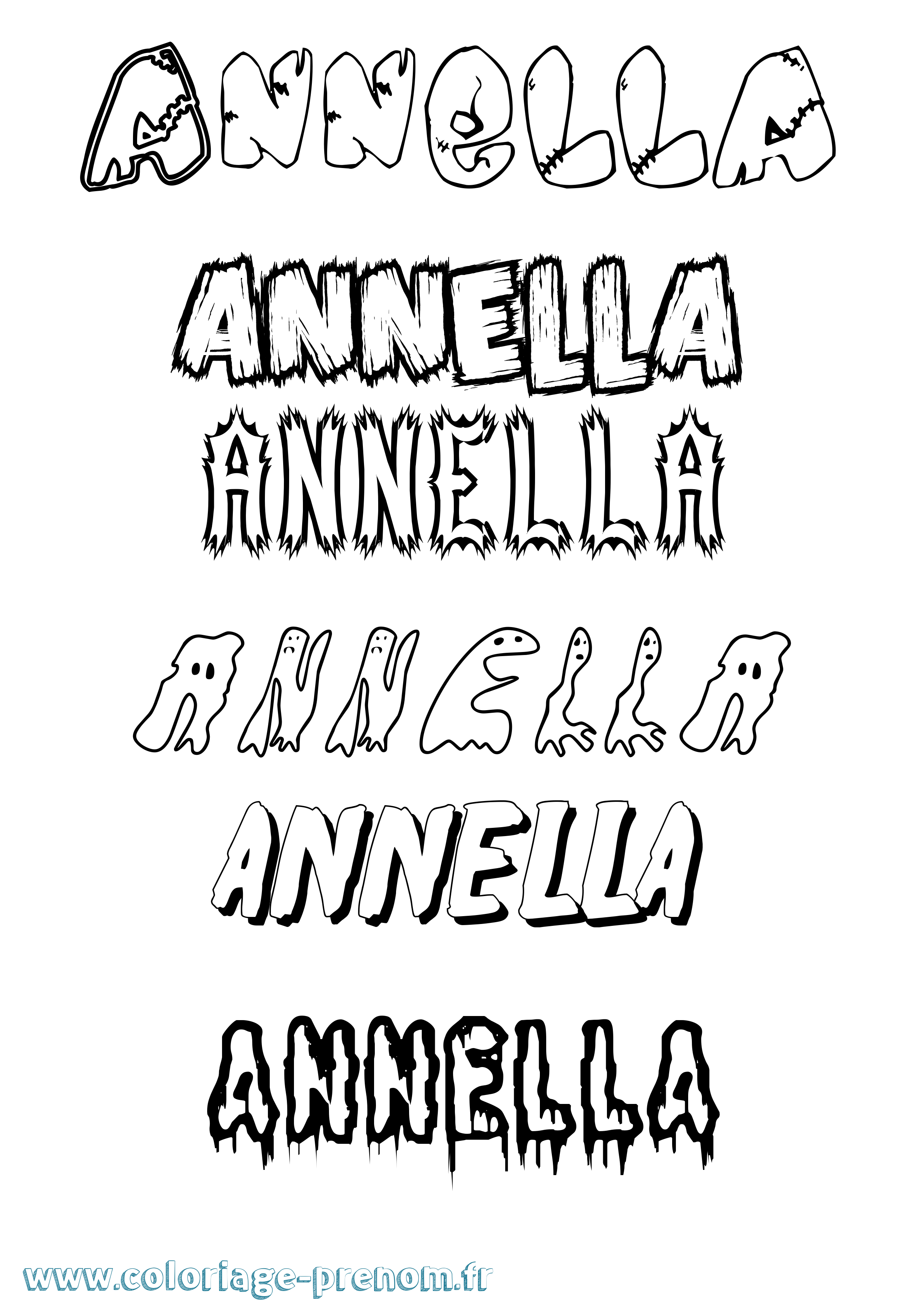 Coloriage Annella Frisson Coloriage prénom Annella Frisson
